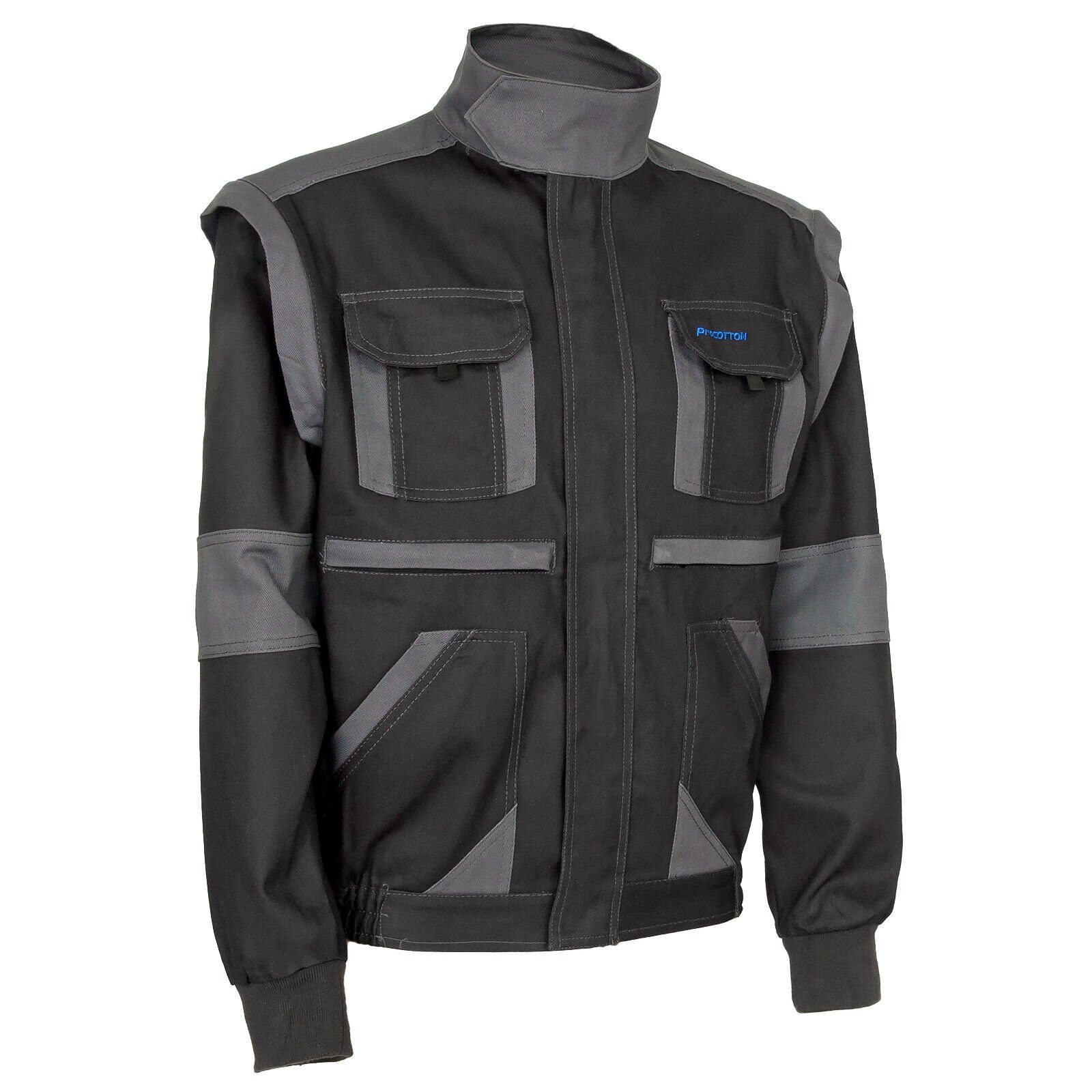 Artmas Arbeitsjacke Arbeitsjacke Arbeitsweste 2in1 Bundjacke Berufsjacke abnehmbare Ärmel Abgeschlossen mit einem Klettverschluss am Hals