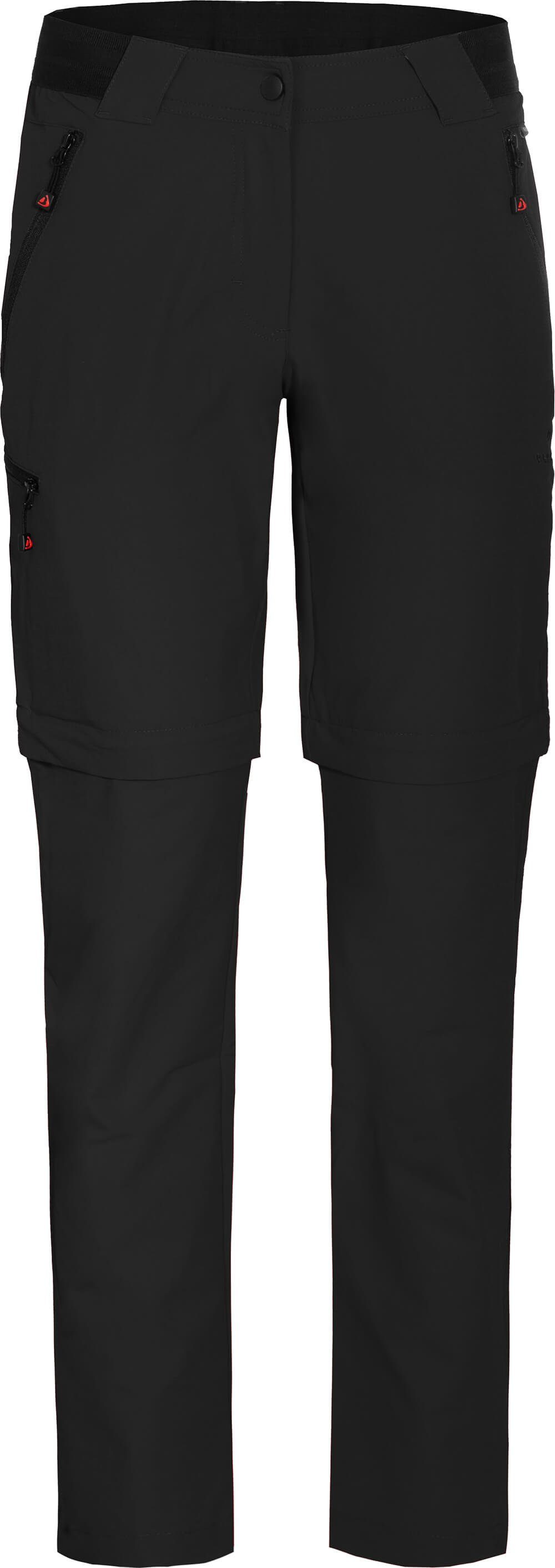 Bergson Zip-off-Hose VIDAA COMFORT Zipp-Off Damen Wanderhose, leicht, strapazierfähig, Langgrößen, schwarz