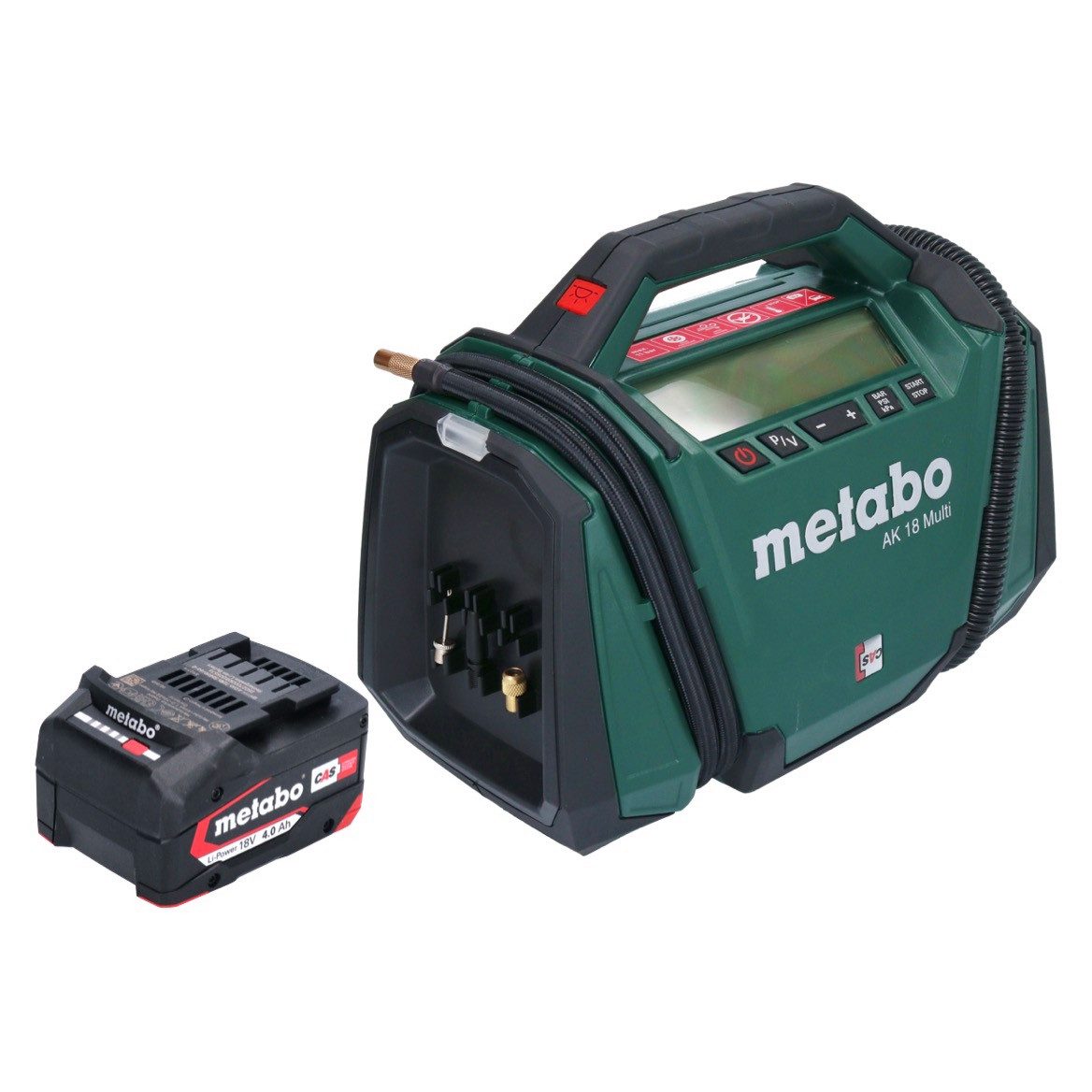 Thumbnail - metabo Akku-Handkompressor AK 18 Multi Akku Kompressor 18 V 11 bar + 1x Akku 4,0 Ah - ohne Lader