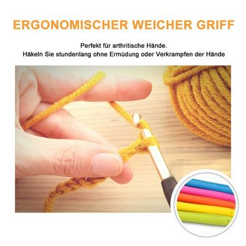 NATICY Bunte Ergonomische Soft Gummi Comfort Häkelwolle, (Sätze), 12 Farben Nähgarn