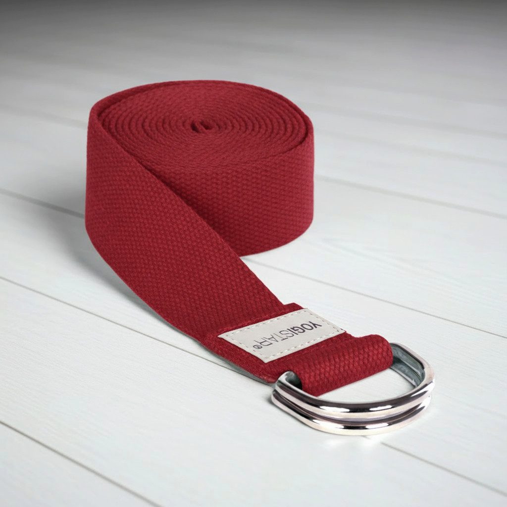 Yogistar Yogagurt Yogagurt yogibelt® medium - M 260cm, Hochwertiger Baumwoll-Yogagurt mit Metallschnalle für bessere Dehnung