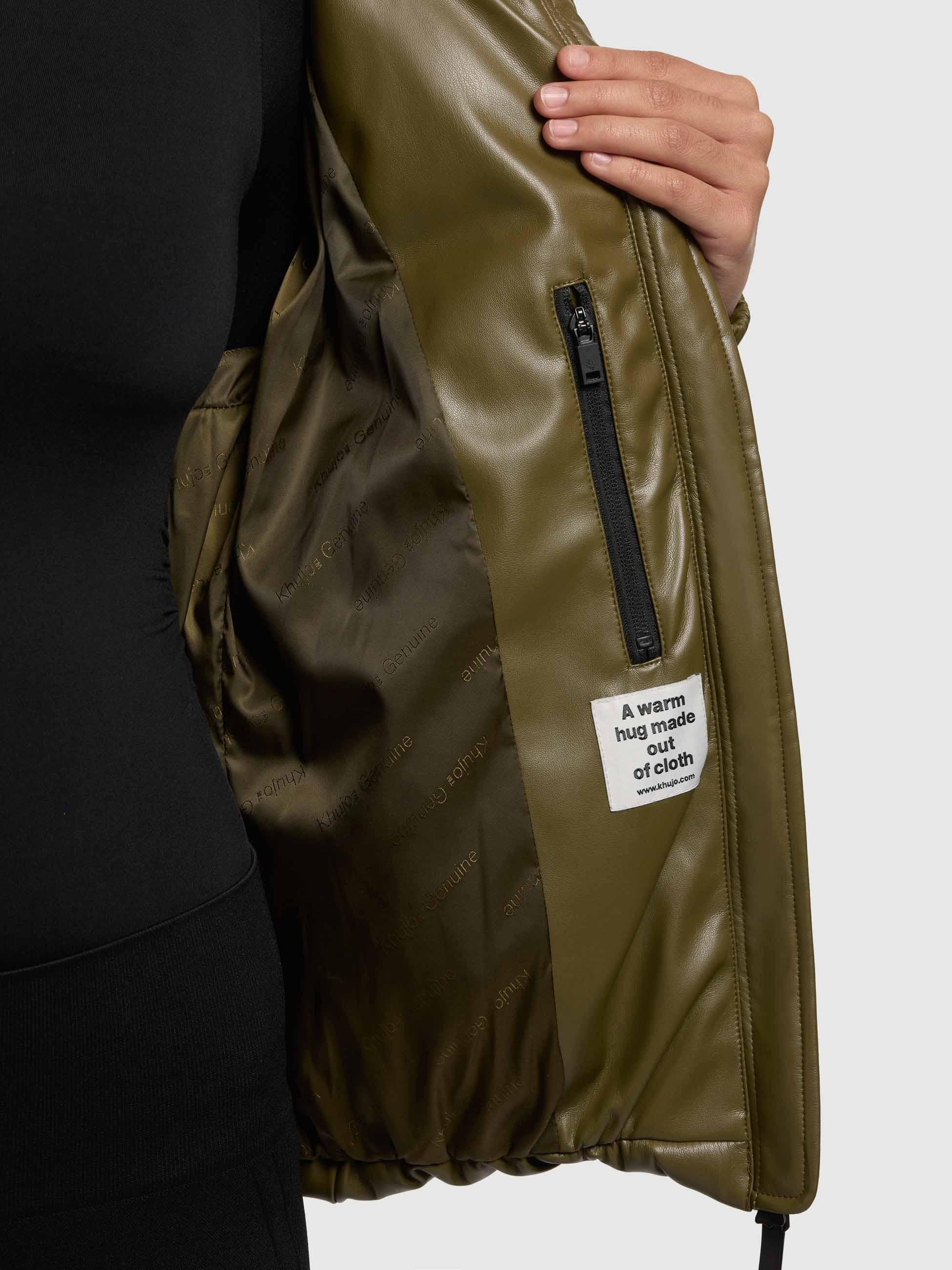 khujo Steppjacke Khalia Gesteppte Damen Winterjacke in Lederoptik
