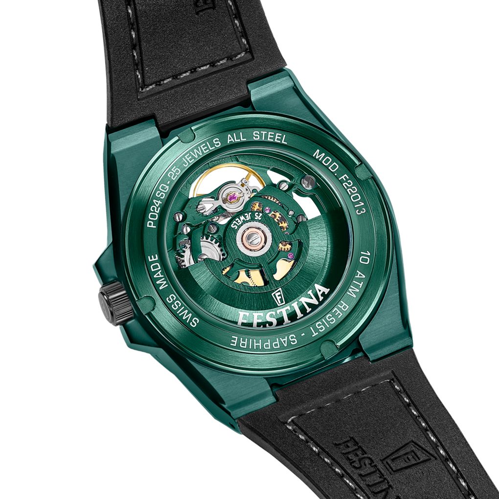 Festina Automatikuhr Automatic F22013_1, Armbanduhr, Herrenuhr, Swiss Made, Mechanische Uhr, Lederarmband