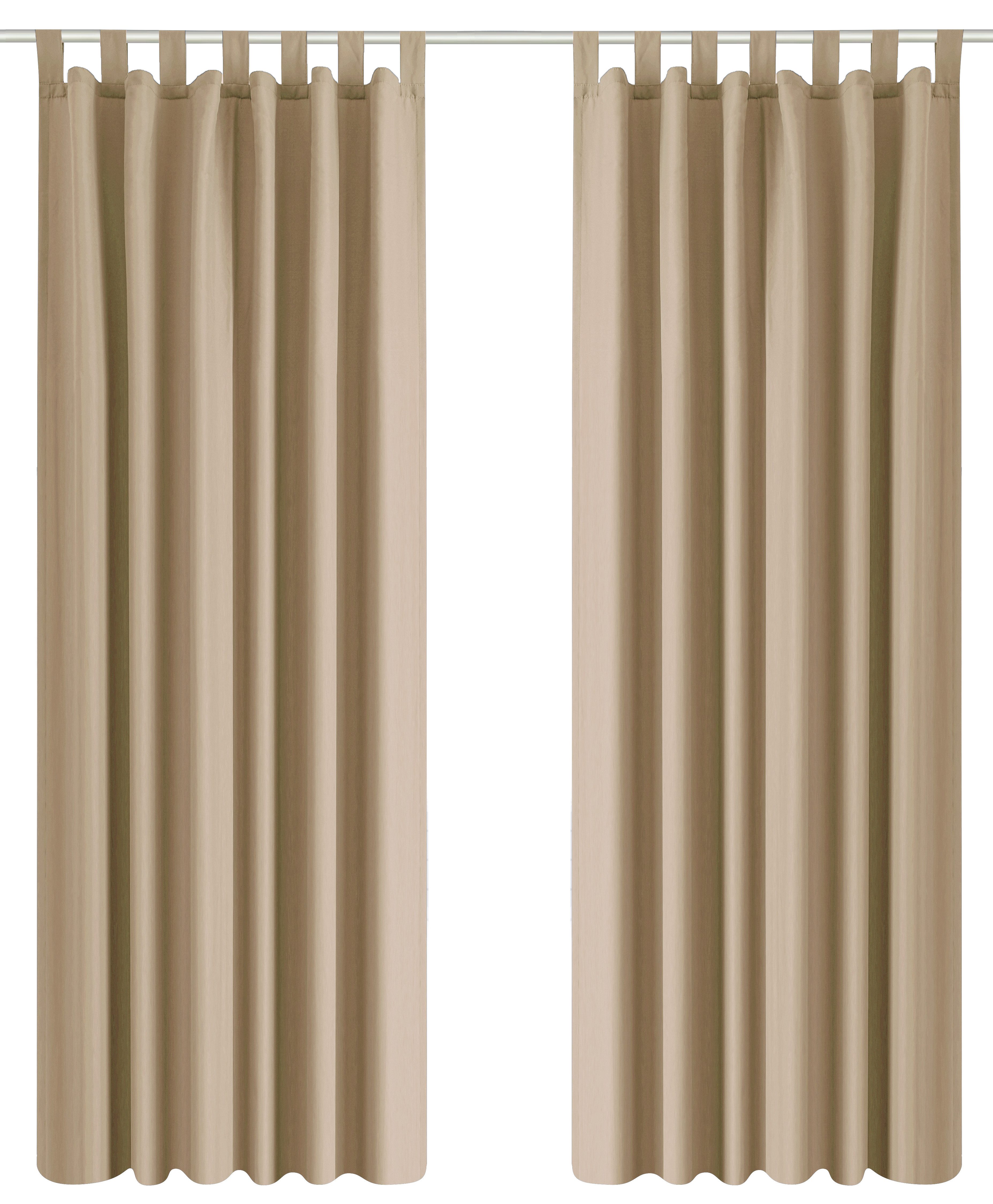 OTTO home Vorhang Raja (2 St), Schlaufen, blickdicht, Polyester, 2er-Set, Bestseller, einfarbig, modern, pflegeleichte Mikrofaser