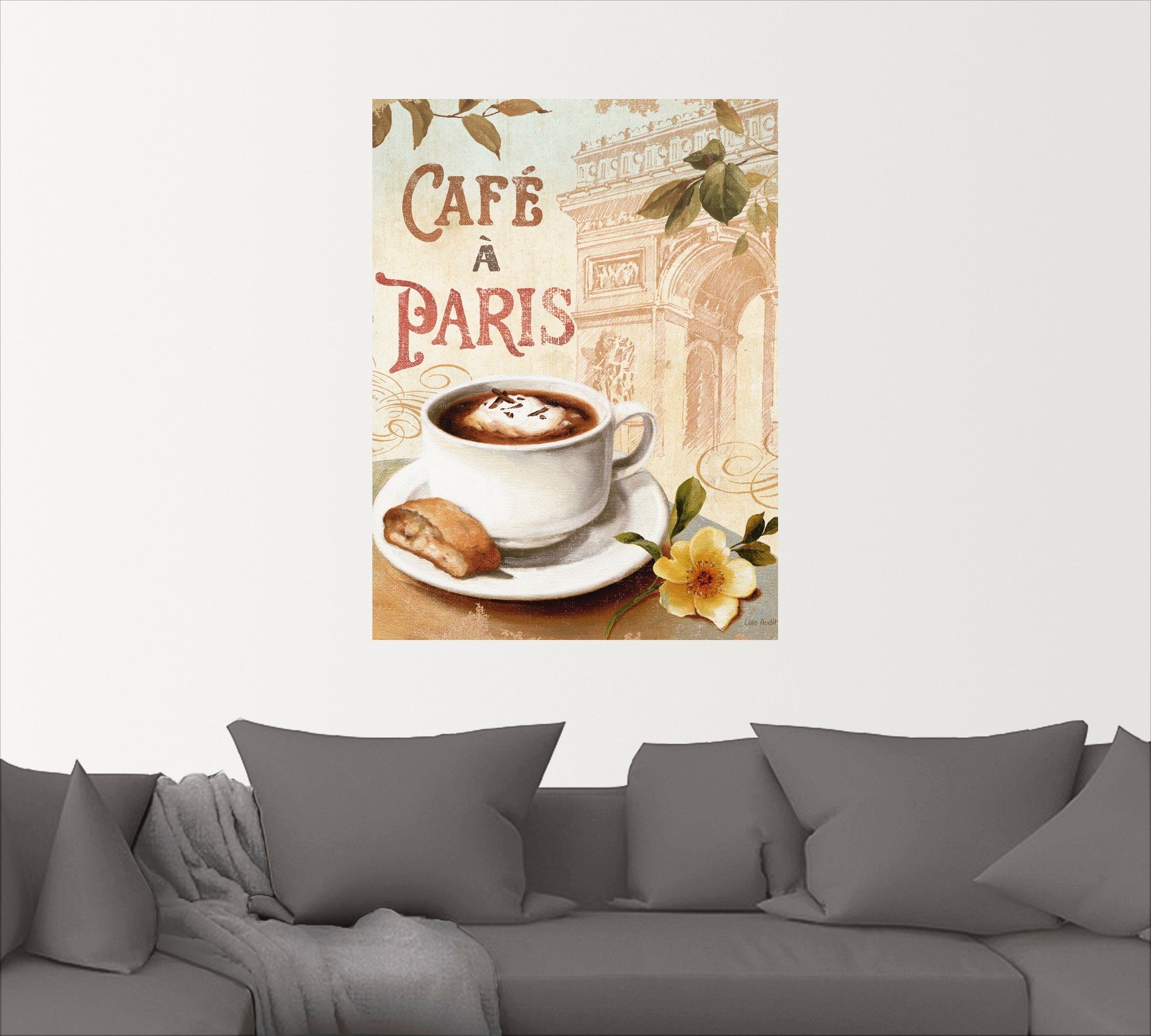 versch. St), I, Leinwandbild, Europa Kaffee oder (1 Wandbild in Artland in Wandaufkleber Getränke Poster als Größen