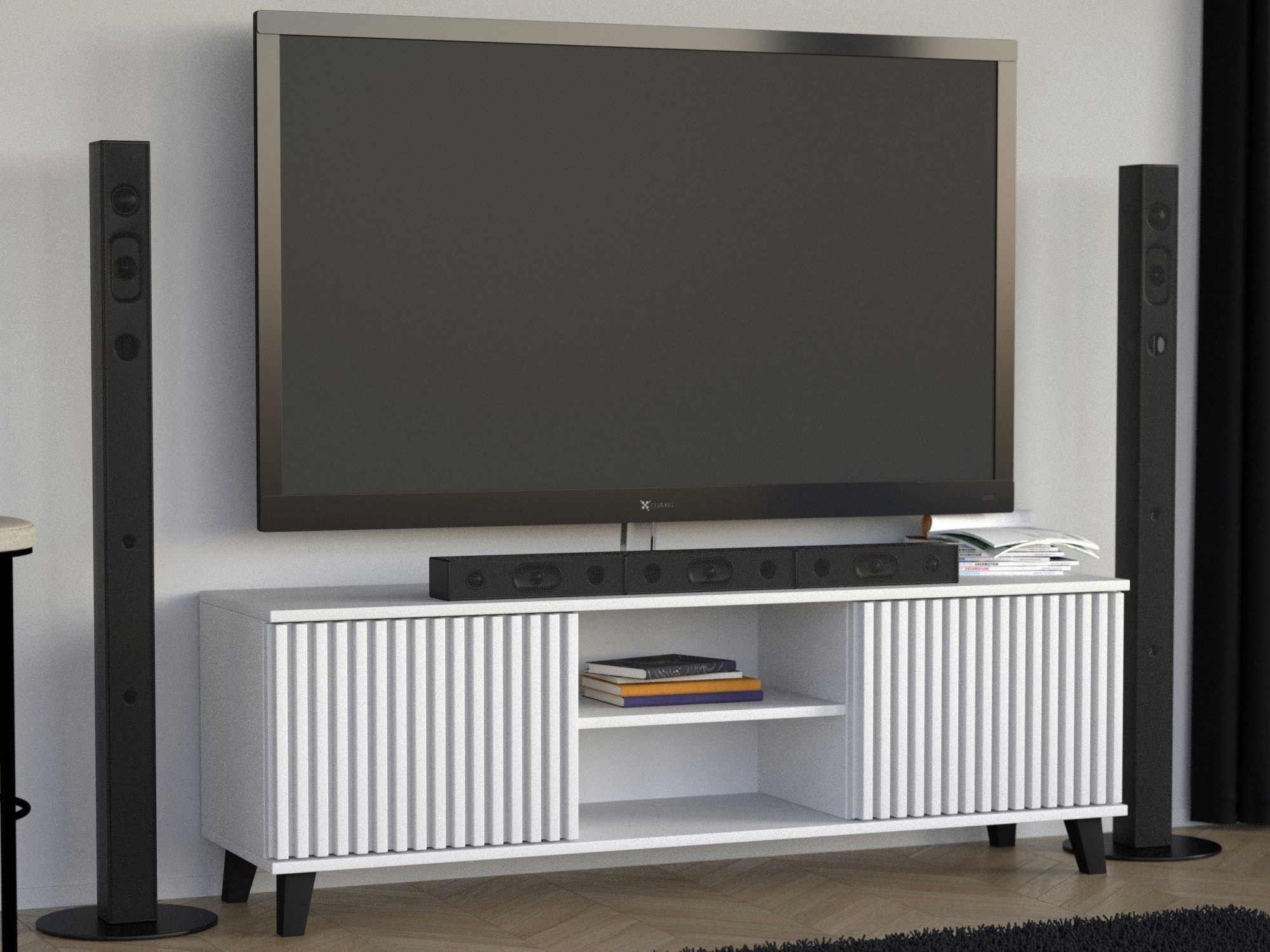 Beautysofa TV-Schrank HOME RTV mit Lamellen (Optional mit Griffen oder Push-to-Open-System)