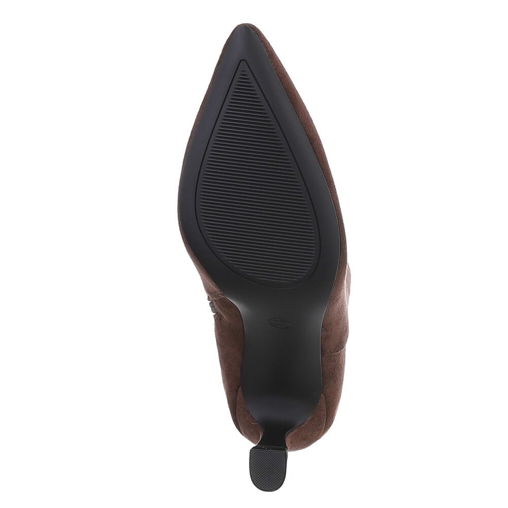 Ital-Design Elegante Stiefeletten mit spitzem Absatz für Damen Stiefelette (90471409) Pfennig-/Stilettoabsatz Stiefeletten in Braun – Bild 3 von 5