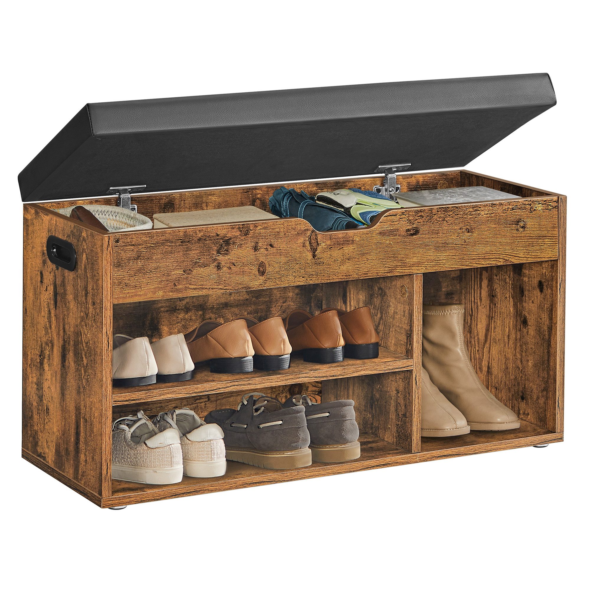 VASAGLE Schuhbank, mit Stauraum, 80 x 30 x 44 cm (L x B x H)