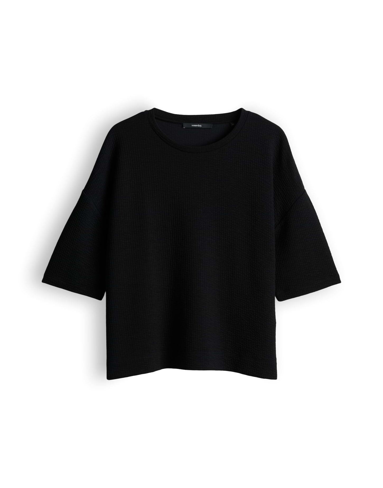 someday Kurzarmshirt Keldi aus Viskosemix mit strukturierter Oberfläche Weicher Stretch für entspannte Looks