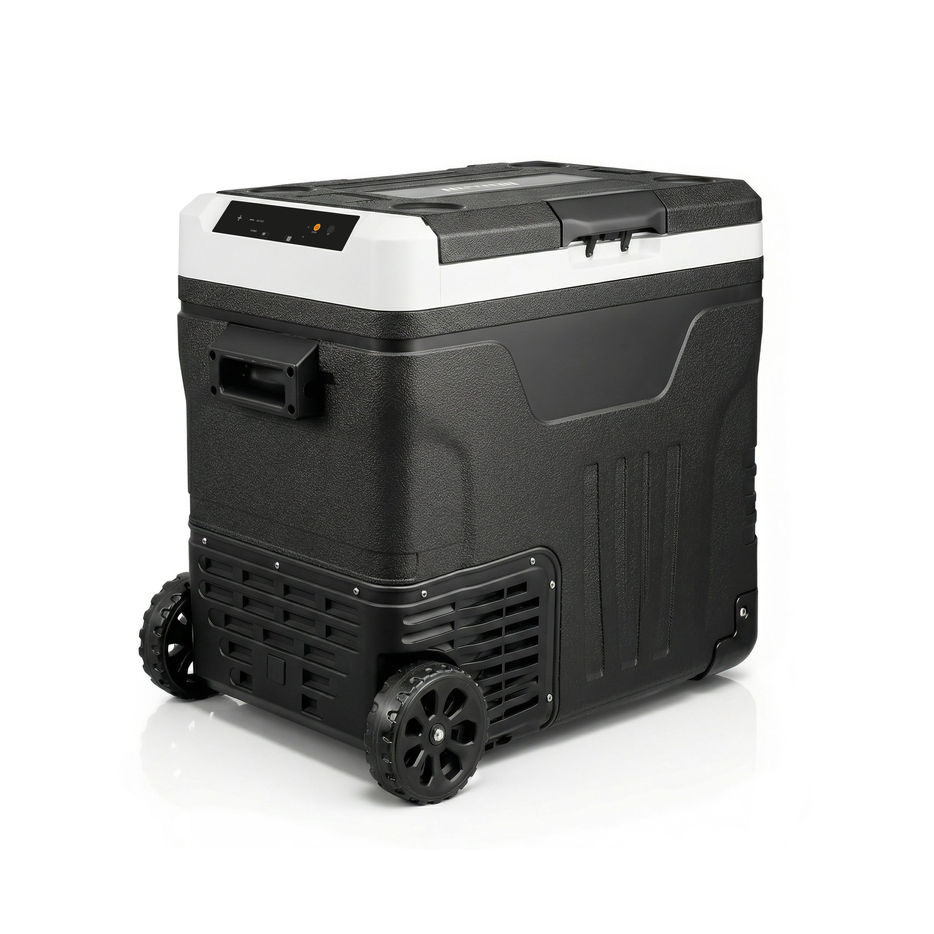 Brandson Elektrische Kühlbox Kompressor Kühlbox, bis – 20°C, ECO Modus, 46 L, für Auto & Haus, 46 l, 2-Zonen, -20°C Tiefkühlung, ECO, Trolley, Batteriewächter, LED-Display