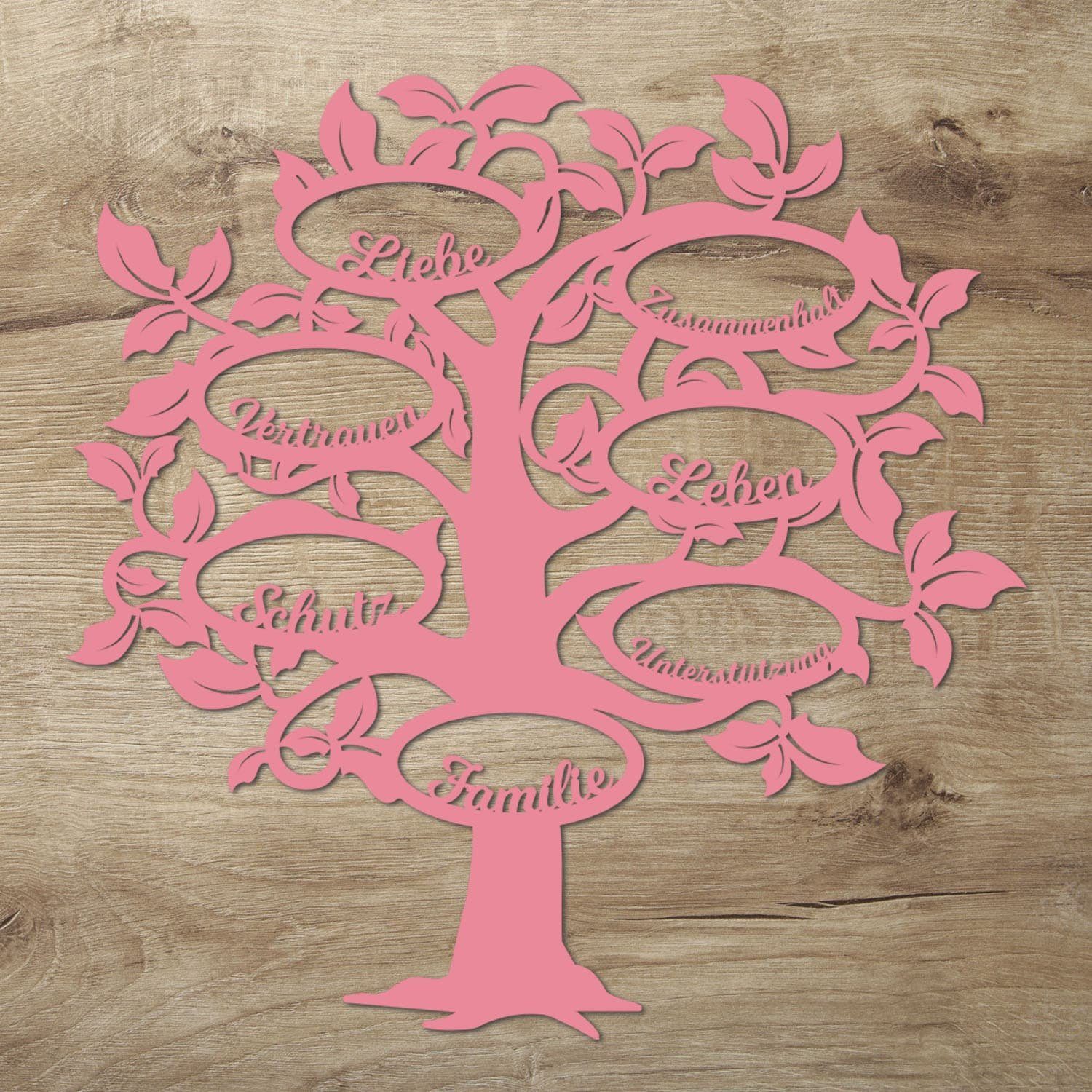 Namofactur 3D-Wandtattoo Holz Wandbild 'Familie Baum' Wanddeko, Wanddekoration Familien Stammbaum, Wandgestaltung für dein Wohnzimmer