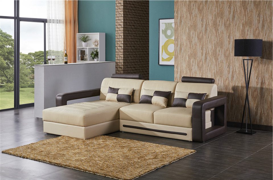 Xlmoebel Ecksofa L-Form Ledersofa mit hochwertiger Polsterung in modernem Design, Hergestellt in Europa