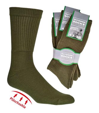 TippTexx 24 Wandersocken 6 Paar Jagdsocken Bundeswehrsocken robuste Qualität mit Schafwolle