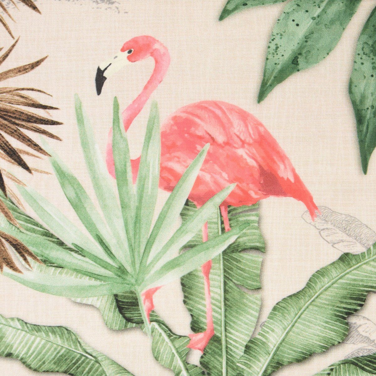 SCHÖNER LEBEN. Dekokissen Papagei Flamingo Outdoor SCHÖNER beige Palmen Kissenhülle bunt LEBEN