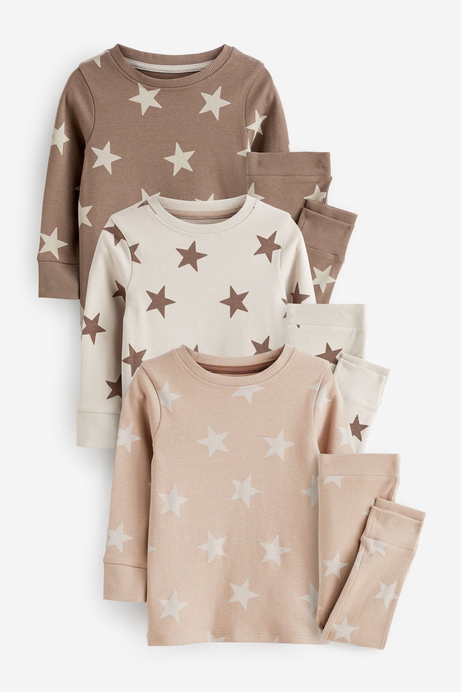 Next Pyjama Kuschelpyjamas, 3er-Pack (6 tlg) Neutral Star