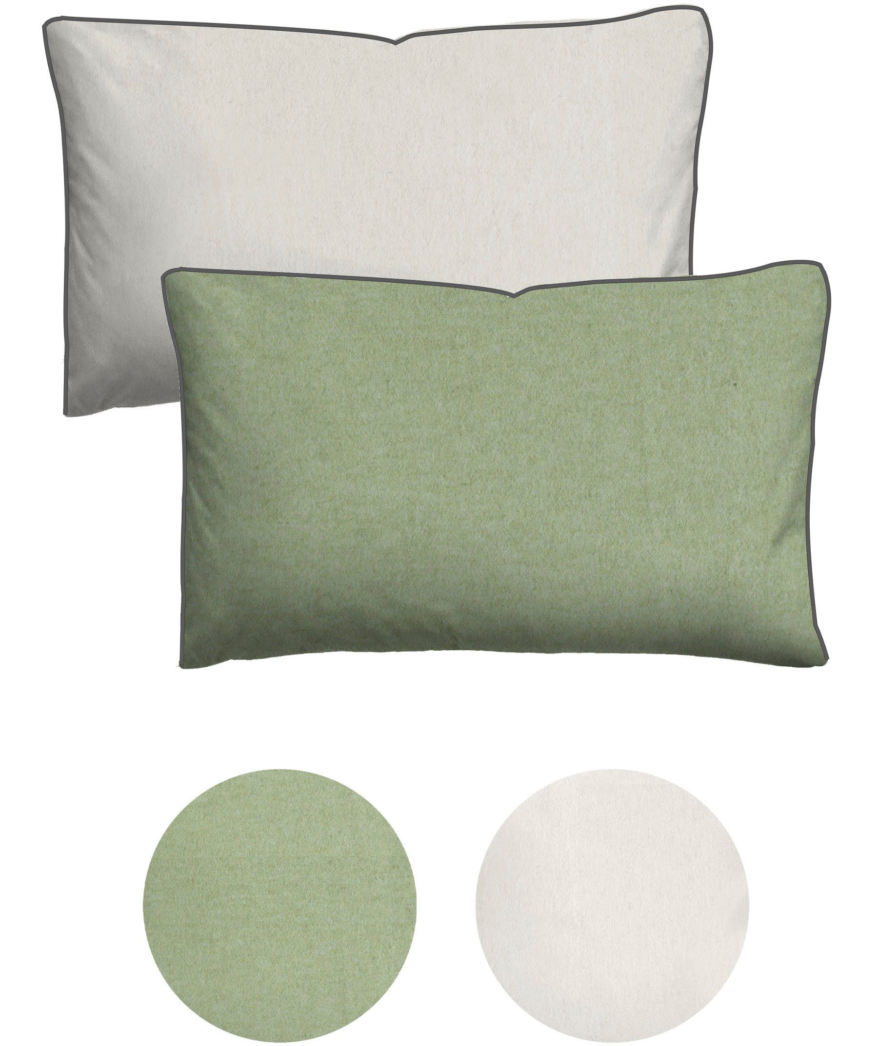 Biberna Kissenbezug 0840500 HERMAL Premium Biber Melange-Flanell 100% Baumwolle, (1 Stück), Kissenhülle, wärmend & weich, Reißverschluss, Satinpaspel – Bild 3 von 5