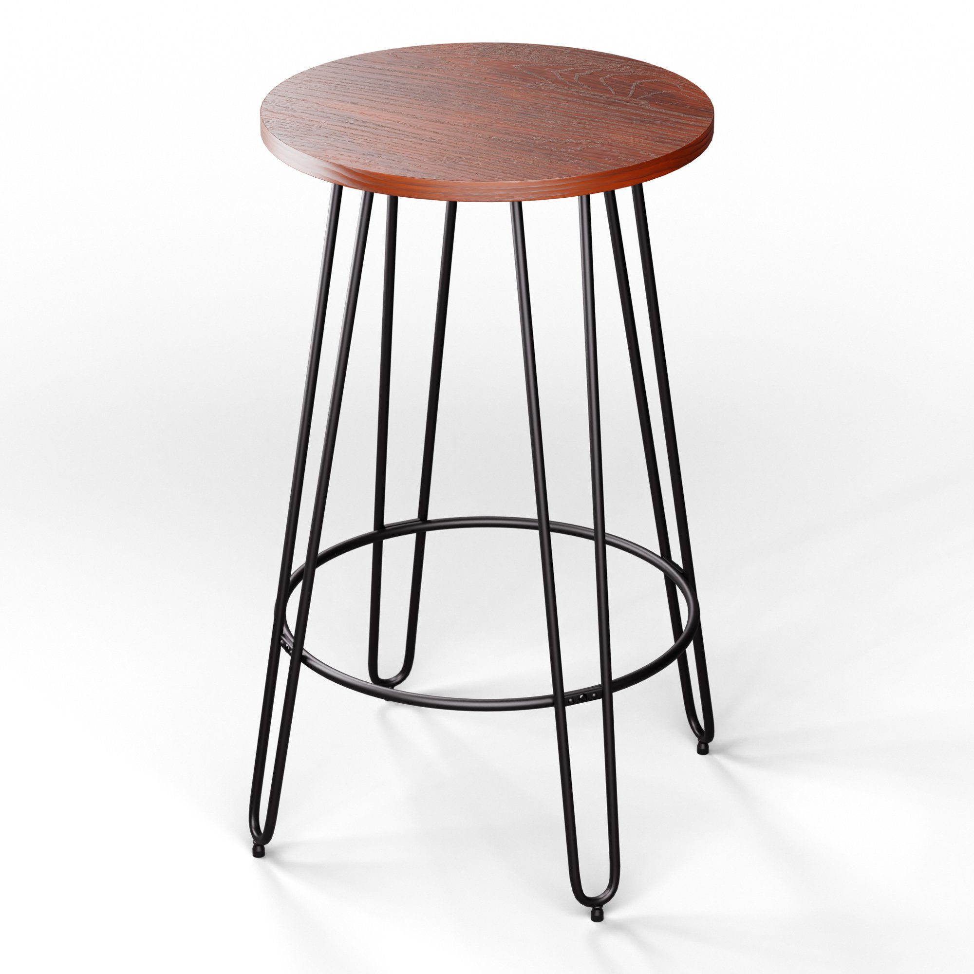 blumfeldt Beistelltisch Hamilton Bistro-Tisch (Packung), Bistro Tisch Indoor 69 x104,5 Stahl Holz Rund Mahagoni | Mahagoni