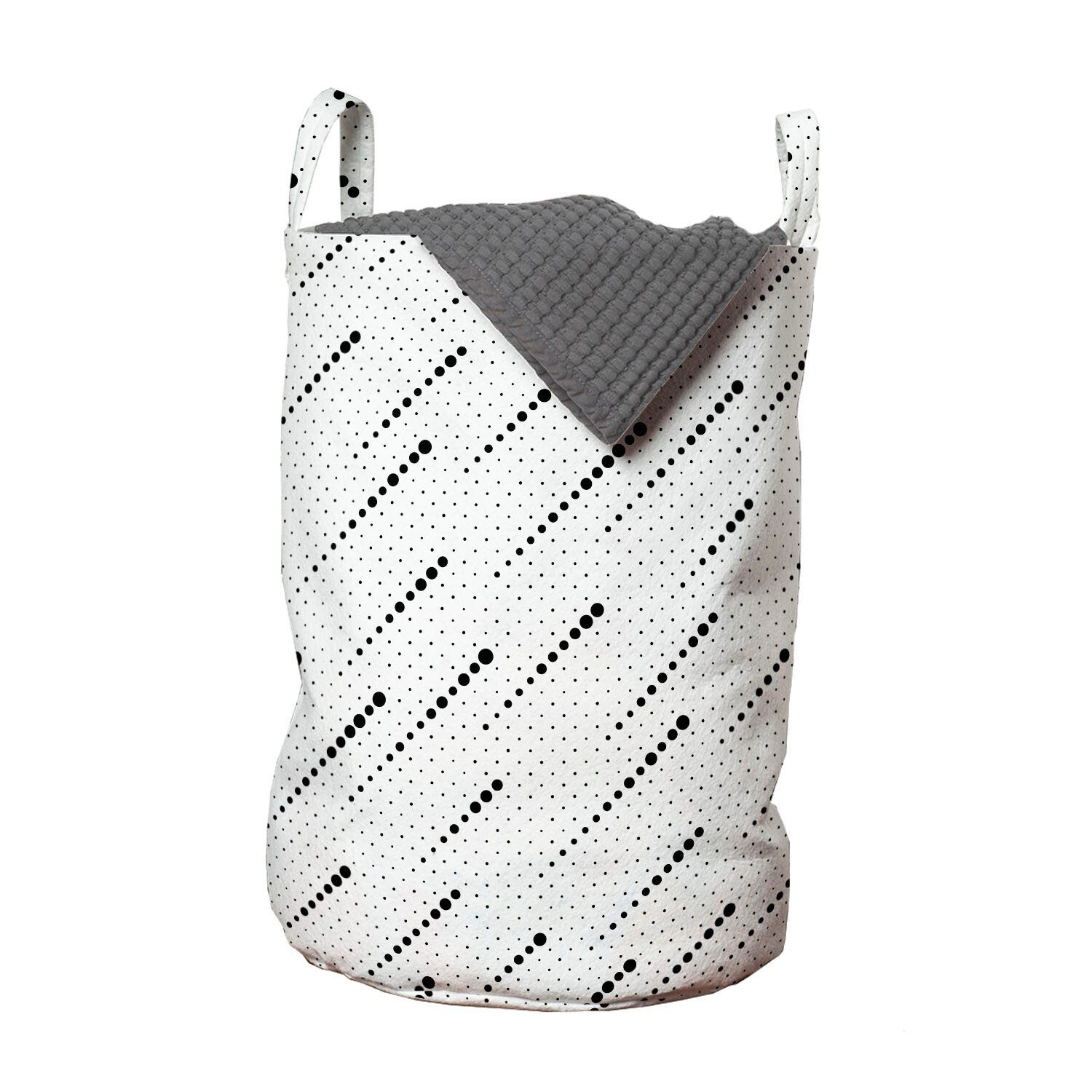 Abakuhaus Wäschesäckchen Wäschekorb mit Griffen Kordelzugverschluss für Waschsalons, Geometrisch Futuristischen Stil Dots | Wäschesäcke