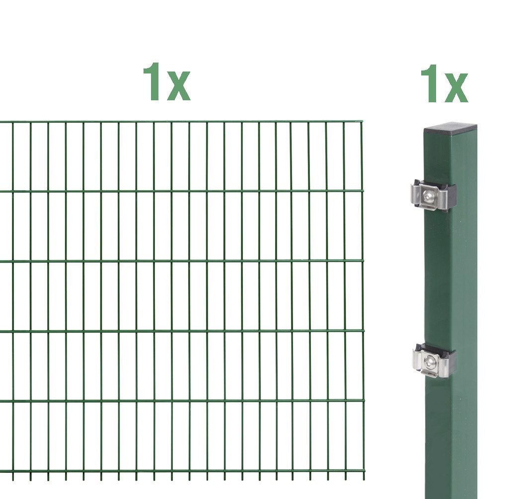 Metallzaun Alberts Anbauset Doppelstabmatten 2 m 80 cm 6/5/6