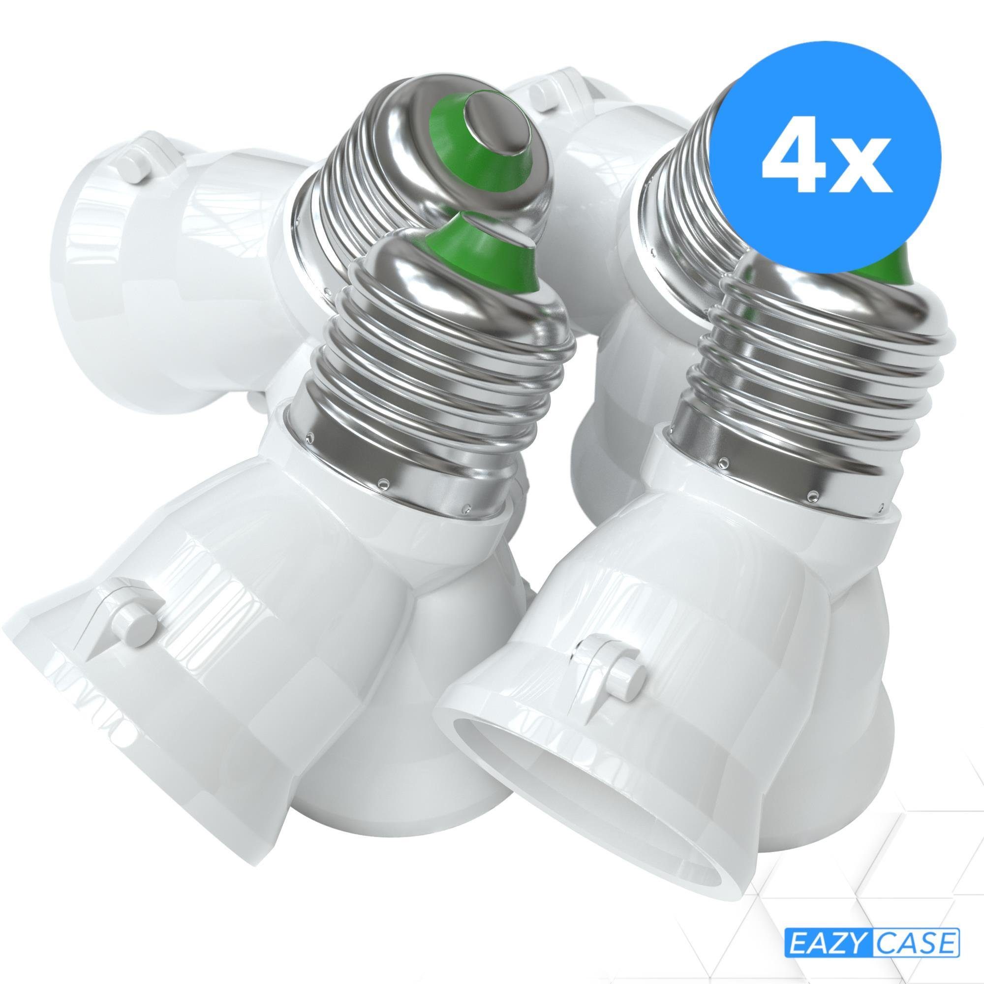 E27 Halogen 2x auf Fassung E27 Lampe EAZY Glühbirne LED 4-St), Konve, Adapter Lampenfassung Lampensockel Sets 2x E27 CASE (Spar-Set, zu E27 Energiesparlampe Adapter Lampe Lampenadapter