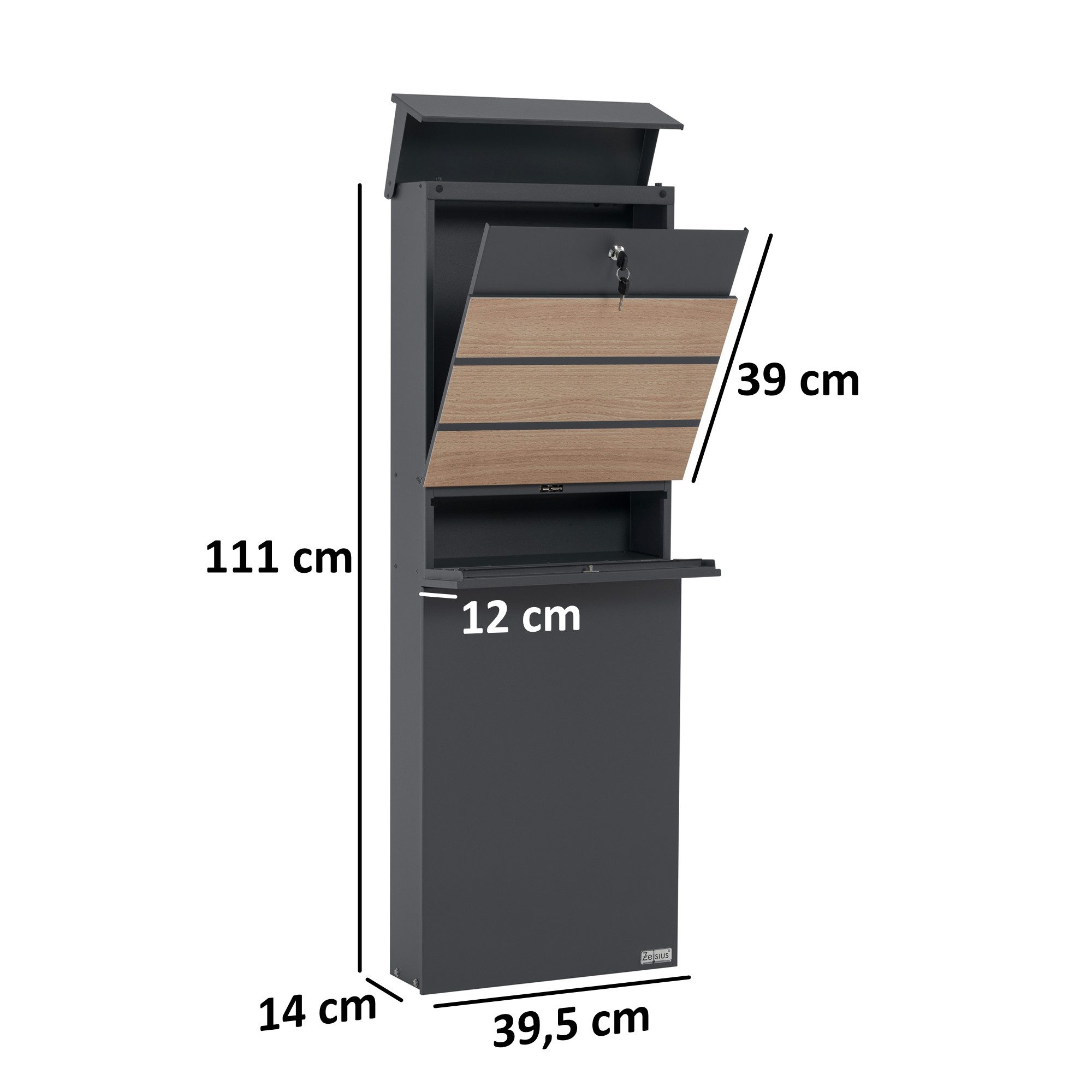 Zelsius Standbriefkasten Briefkasten mit Zeitungsfach, Standbriefkasten, günstig online kaufen