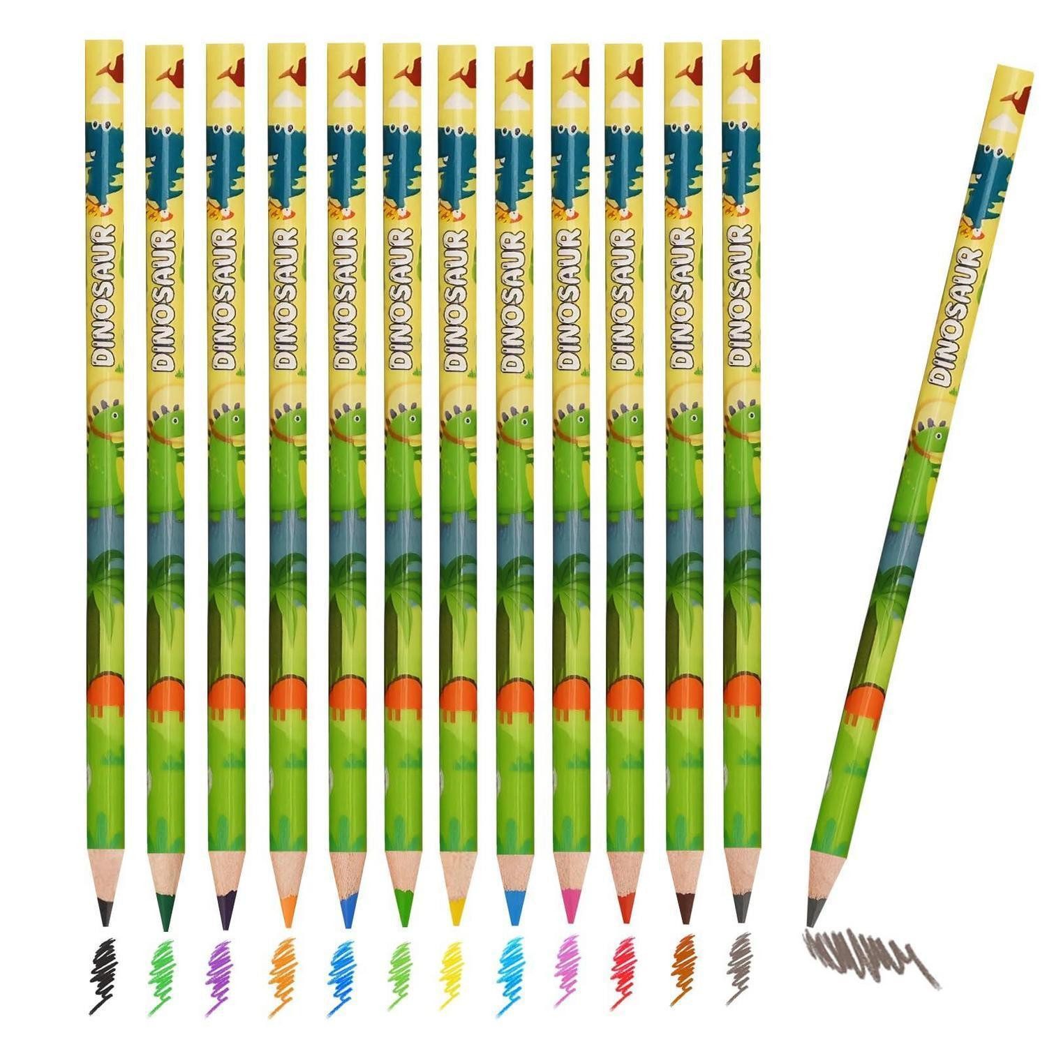 LuxusKollektion Buntstift Buntstifte Dinosaurier 12er-Set bunt