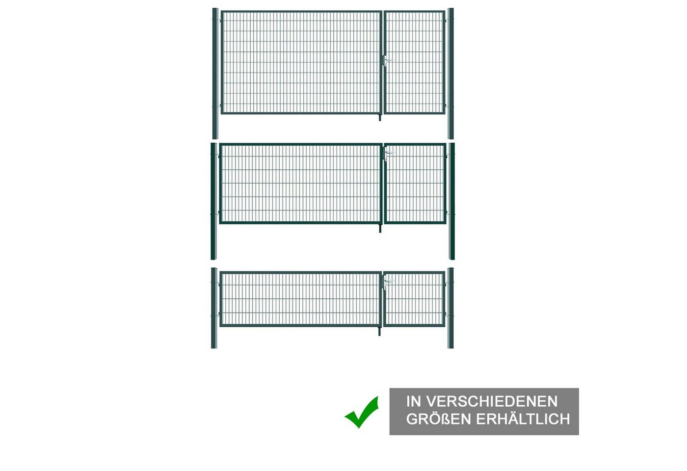 Thumbnail - Aileenstore Gartentor Border, Breite 350 cm, Höhe 80 cm, anpassbar, Grün