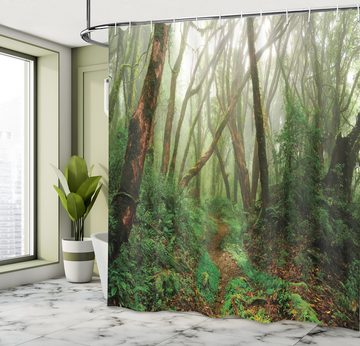 Abakuhaus Duschvorhang Moderner Digitaldruck mit 12 Haken auf Stoff Wasser Resistent Breite 175 cm, Höhe 180 cm, Tropisch Exotischer Dschungel Wald