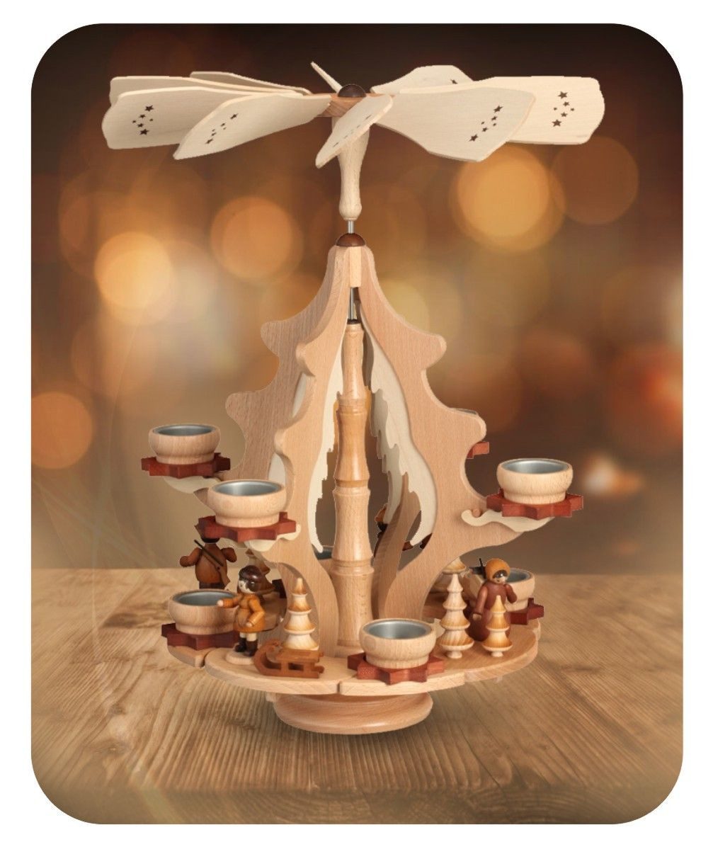 Zeidler Holzkunst Weihnachtspyramide Pyramide Weihnachtskranz Winterkinder Erzgebirge, Weihnachten