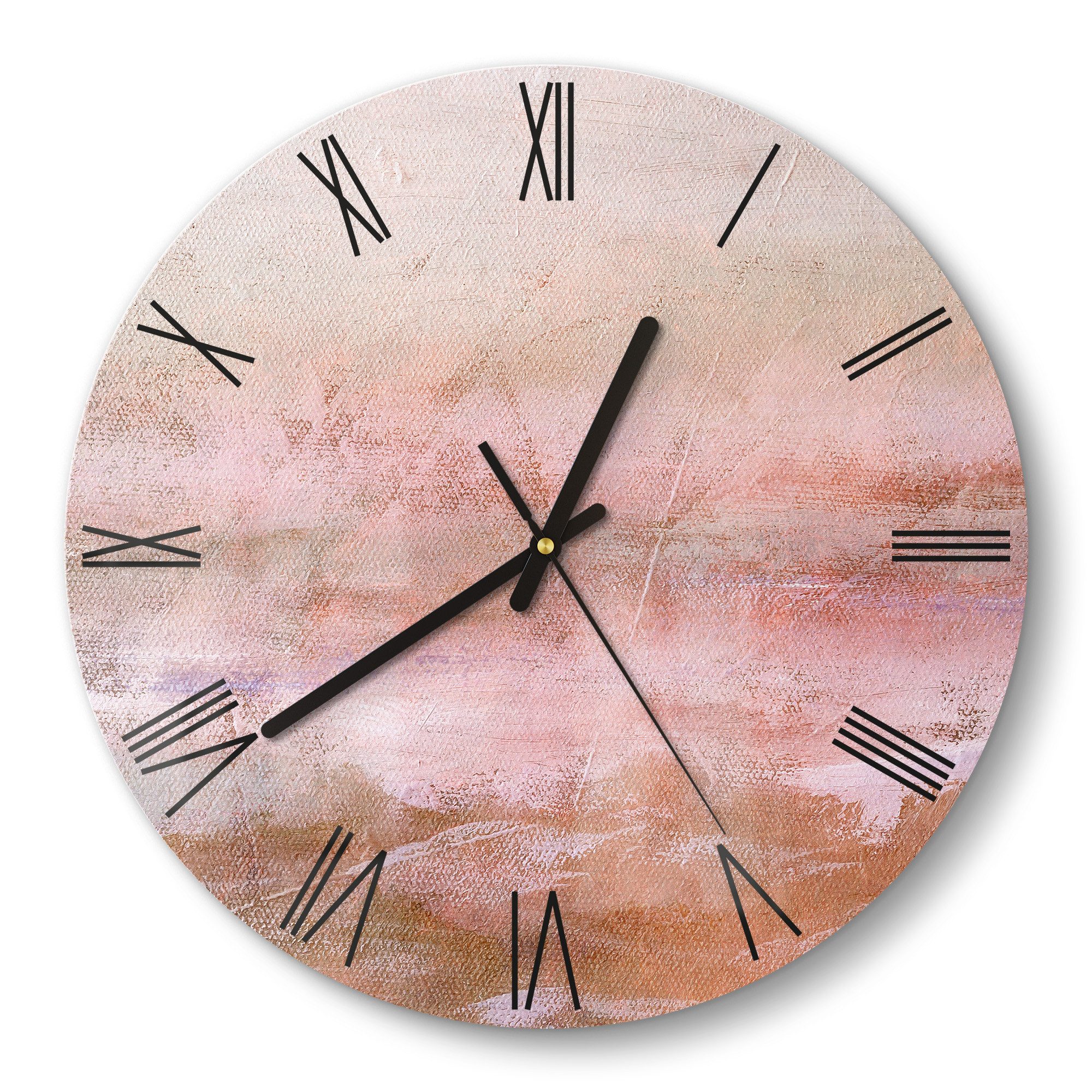 DEQORI Wanduhr 'Pastell-Horizont' (Glas Glasuhr modern Wand Uhr Design Küchenuhr)