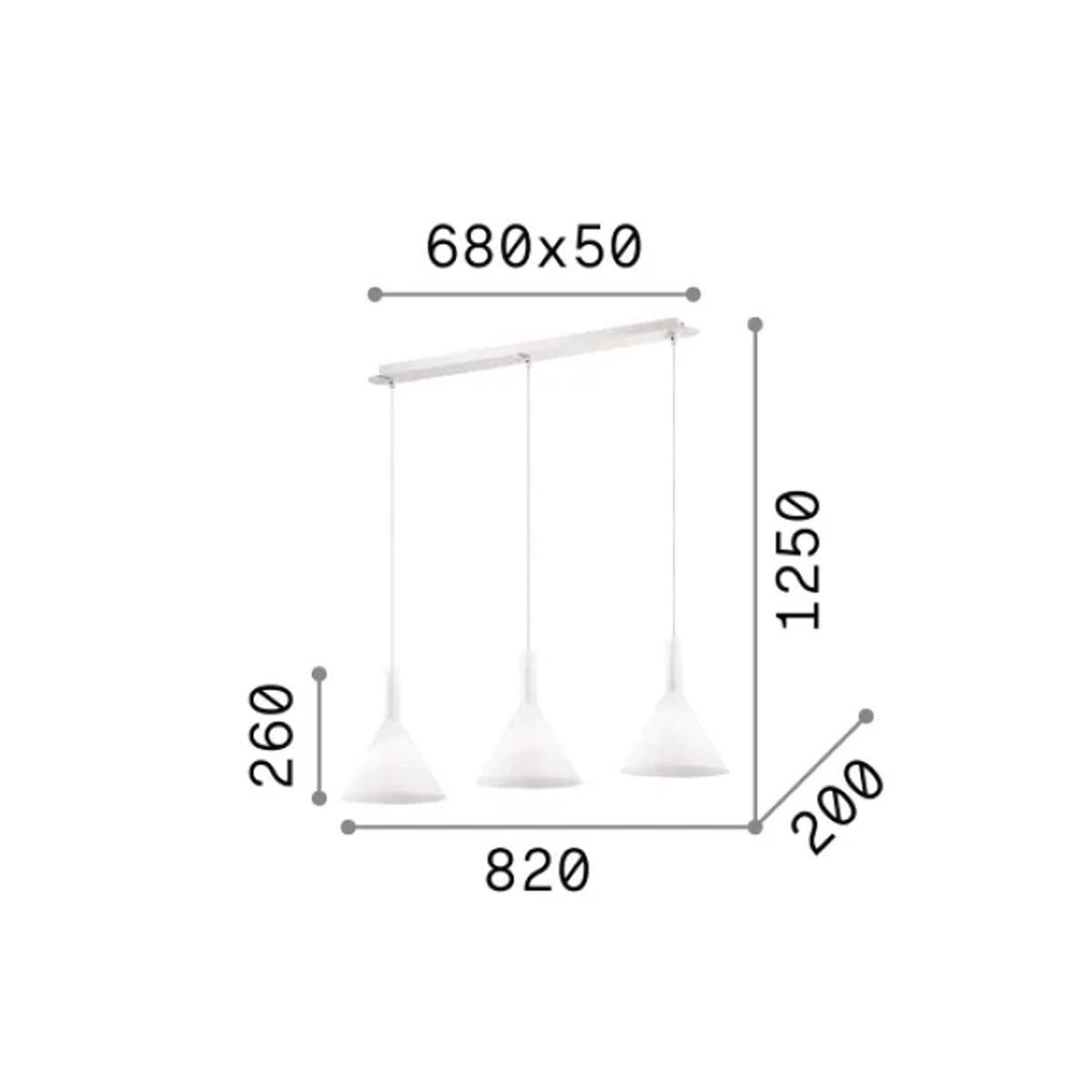 Ideal Lux Hängeleuchten Cocktail SP3 Pendelleuchte, LED wechselbar, Hängeleuchte