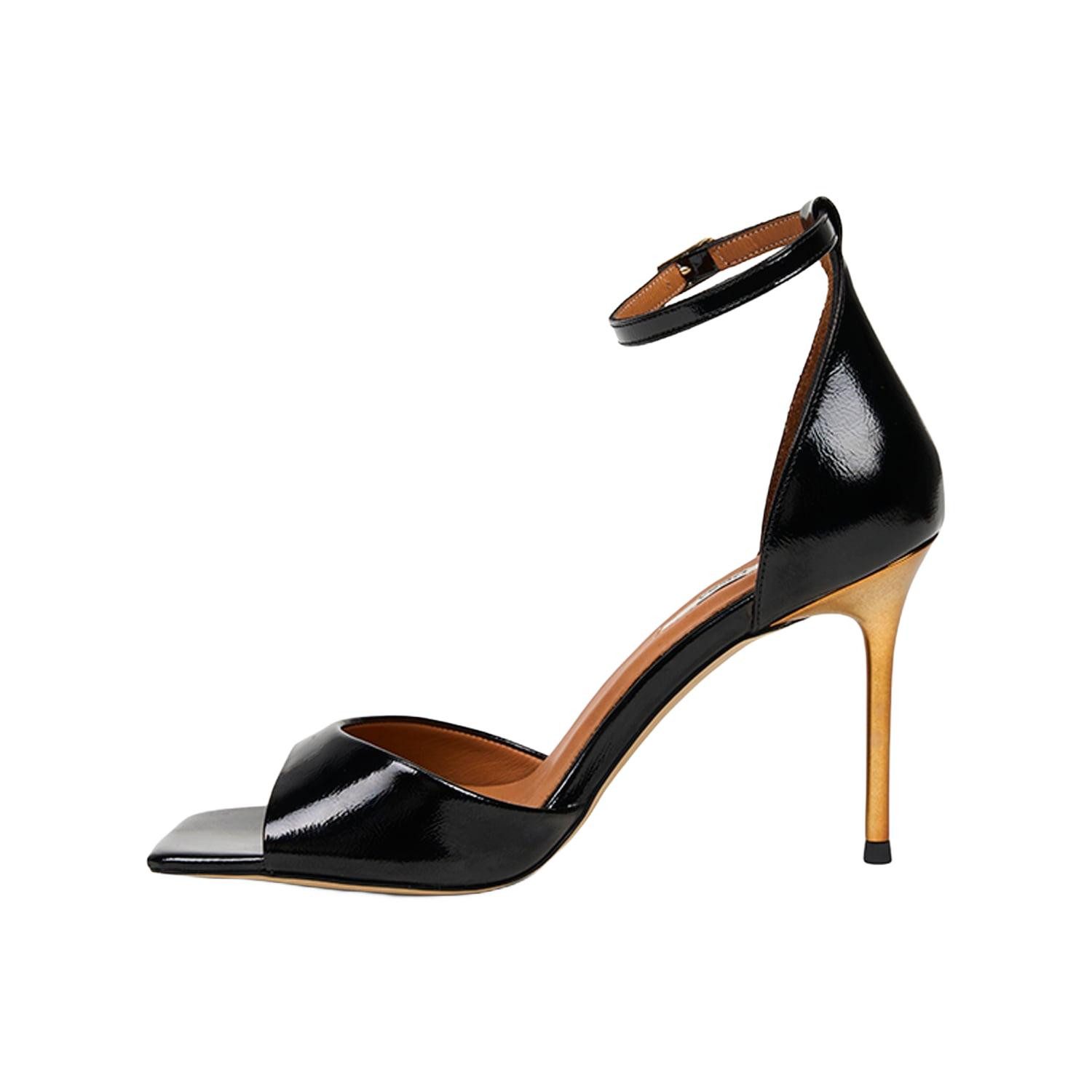 Desa DESA Damen-Abendsandalen aus Lackleder mit einem Riemen Sandale