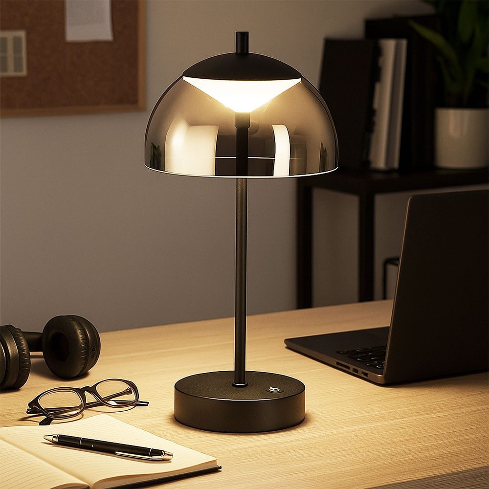 FISCHER & HONSEL LED Tischleuchte, LED-Leuchtmittel fest verbaut, Kaltweiß, Warmweiß, Neutralweiß, Tageslichtweiß, Farbwechsel, Tischleuchte LED Nachttischlampe Schreibtisch CCT Touchdimmer H 35 cm