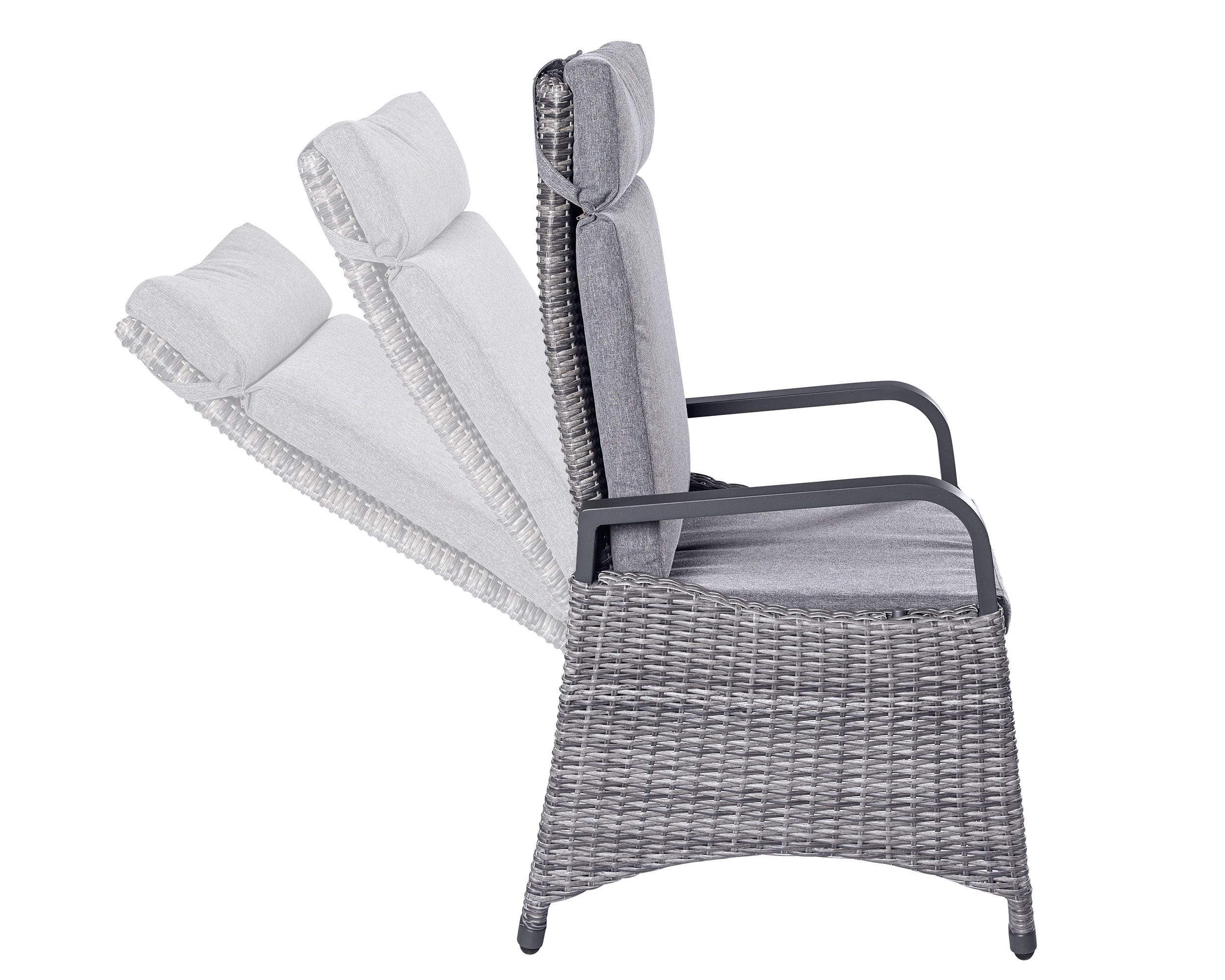 LC Garden Gartenstuhl LC Garden »Komido« Gartenstuhl Polyrattan/Aluminium Positionsstuhl (2 St)