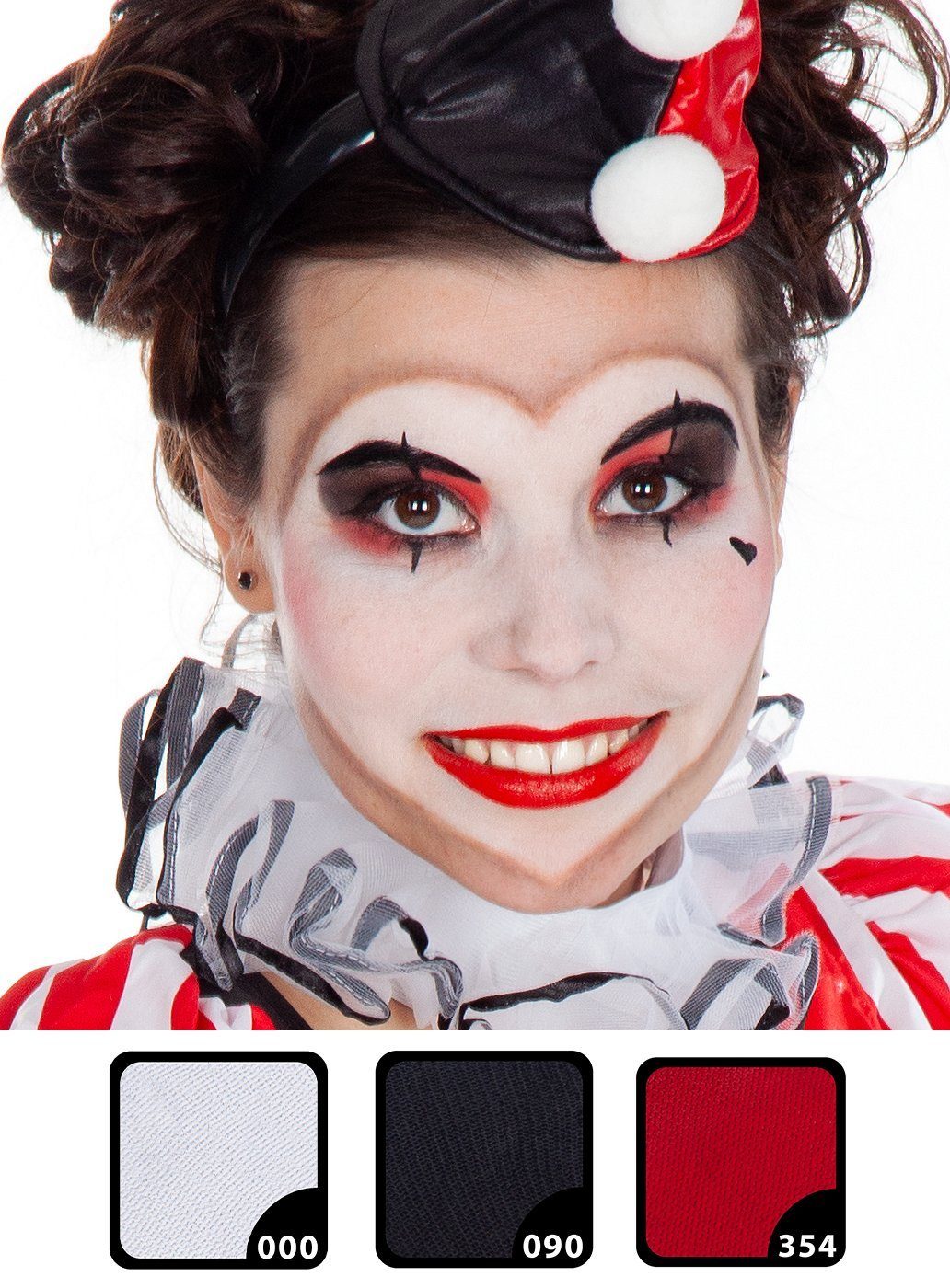 Maskworld Theaterschminke Make-up Set Harlekina, Schminkset mit perfekt abgestimmten Komponenten