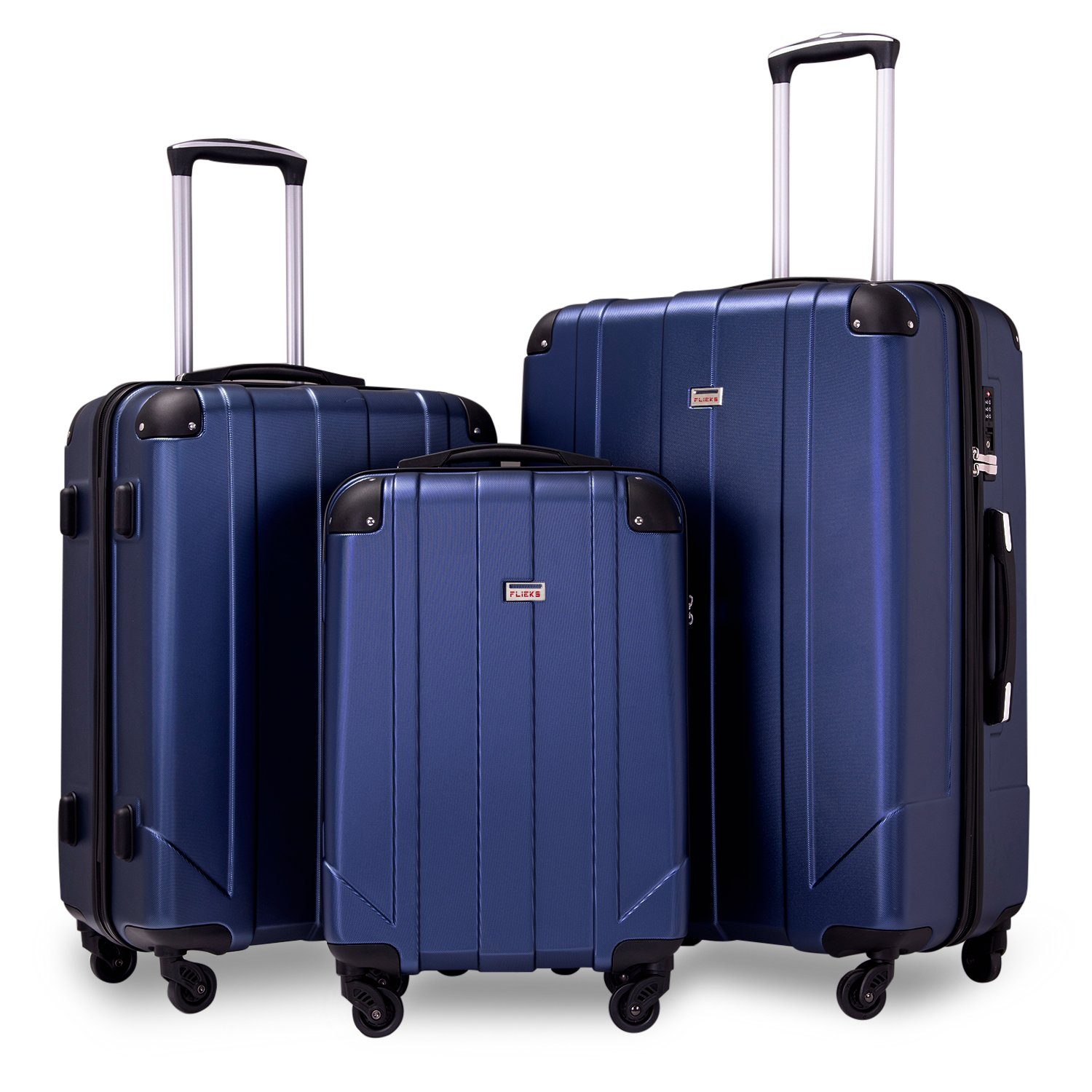 Merax Hartschalen-Trolley, 4 Rollen, Set, Reisekoffer Hartschale 4 Zwillingsrollen Gepäck Koffer