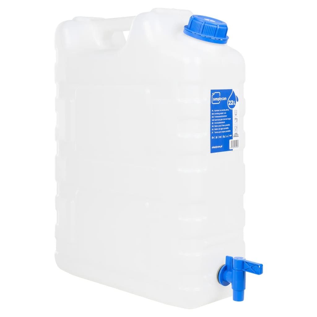 vidaXL Wassertank, Wasserbehälter mit Hahn Transparent 20 L Kunststoff