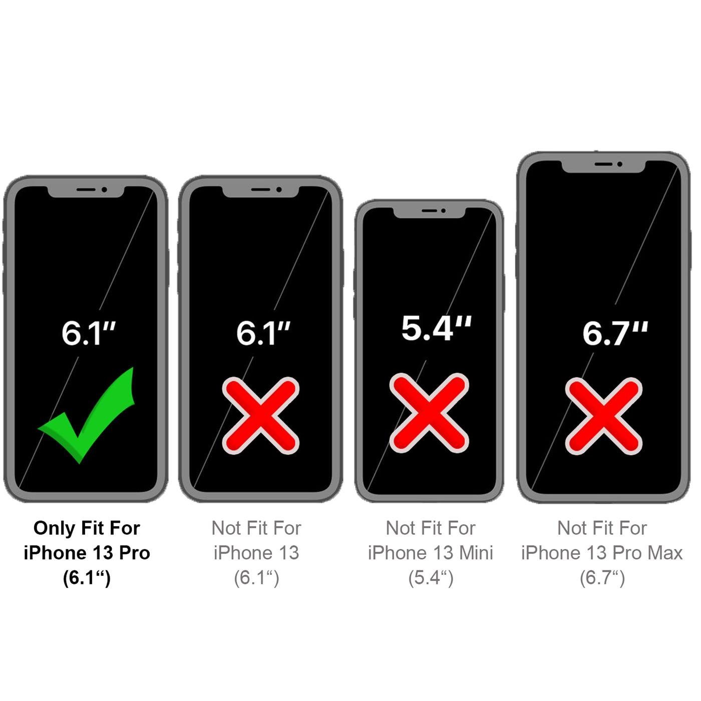 CoolGadget Handyhülle Wallet Klapp Tasche Book Case für Apple iPhone 13 Pro 6,1 Zoll, Hülle Klapphülle Flip Cover Etui Schutzhülle