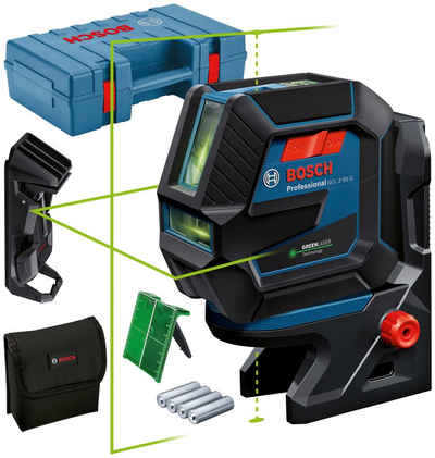 Bosch Professional Punkt- und Linienlaser »GCL 2-50 G Professional Handwerkerkoffer-Set«, (Set), Staub- und Spritzwasserschutz IP64, kompatibel mit Laser-Empfänger LR 7