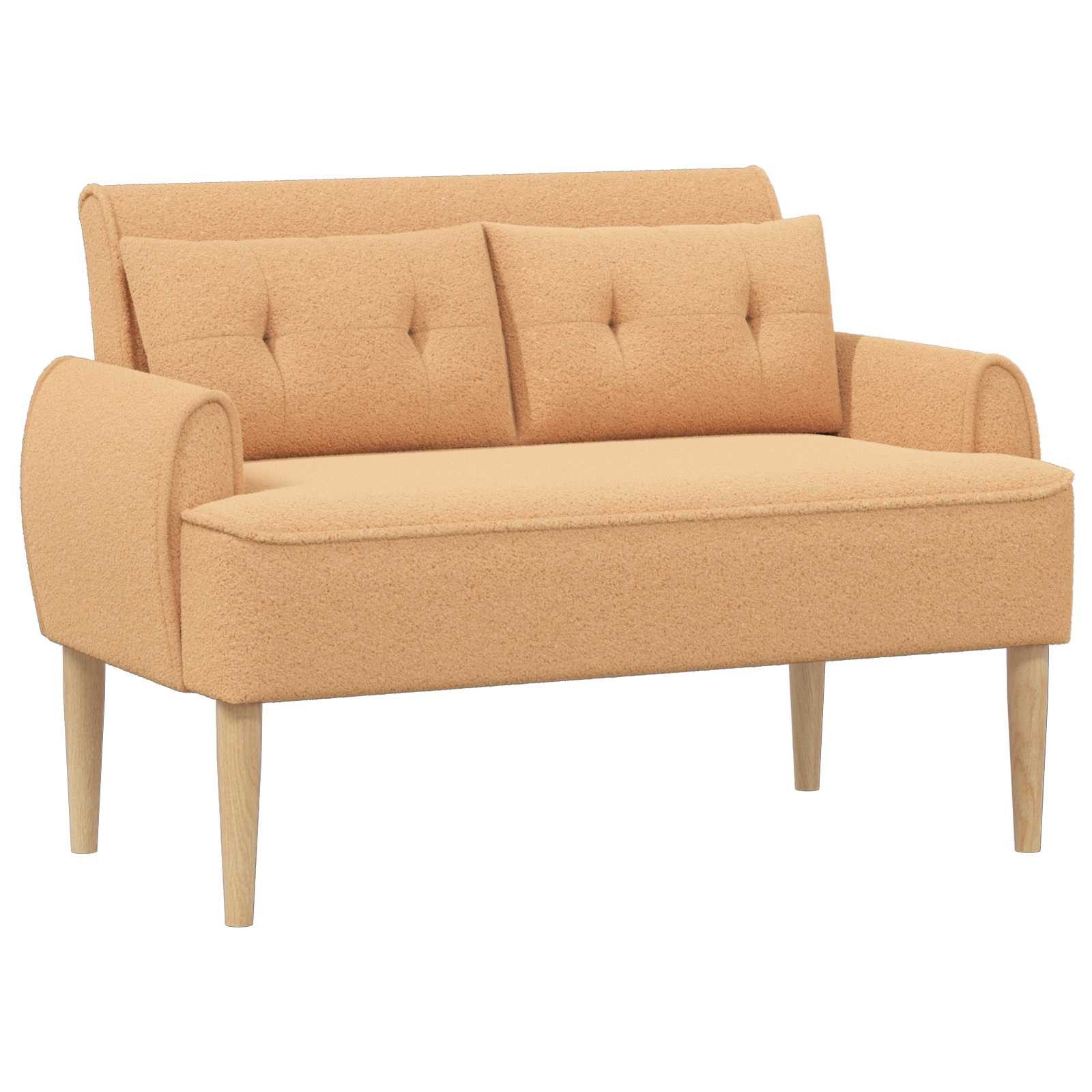 vidaXL Sitzbank Zweisitzer mit Knopfheftung Beige 117 x 67 x 77 cm Bouclé (1-St)