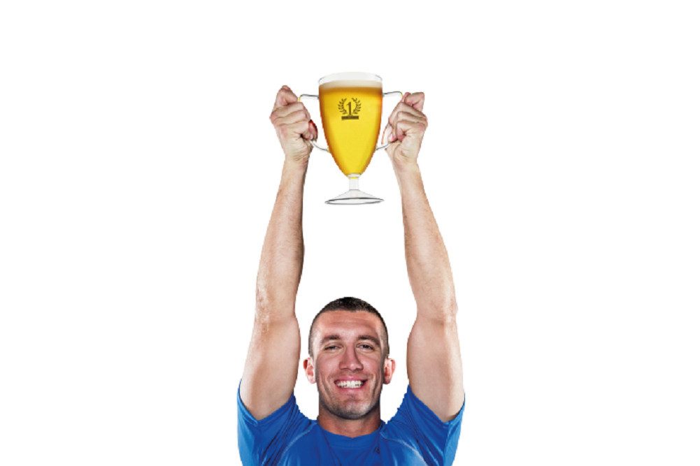 Winkee Bierglas Bier Pokal, 1-tlg., Glas, ca. 17,5 x 16 x 9,5 cm, für 500 ml
