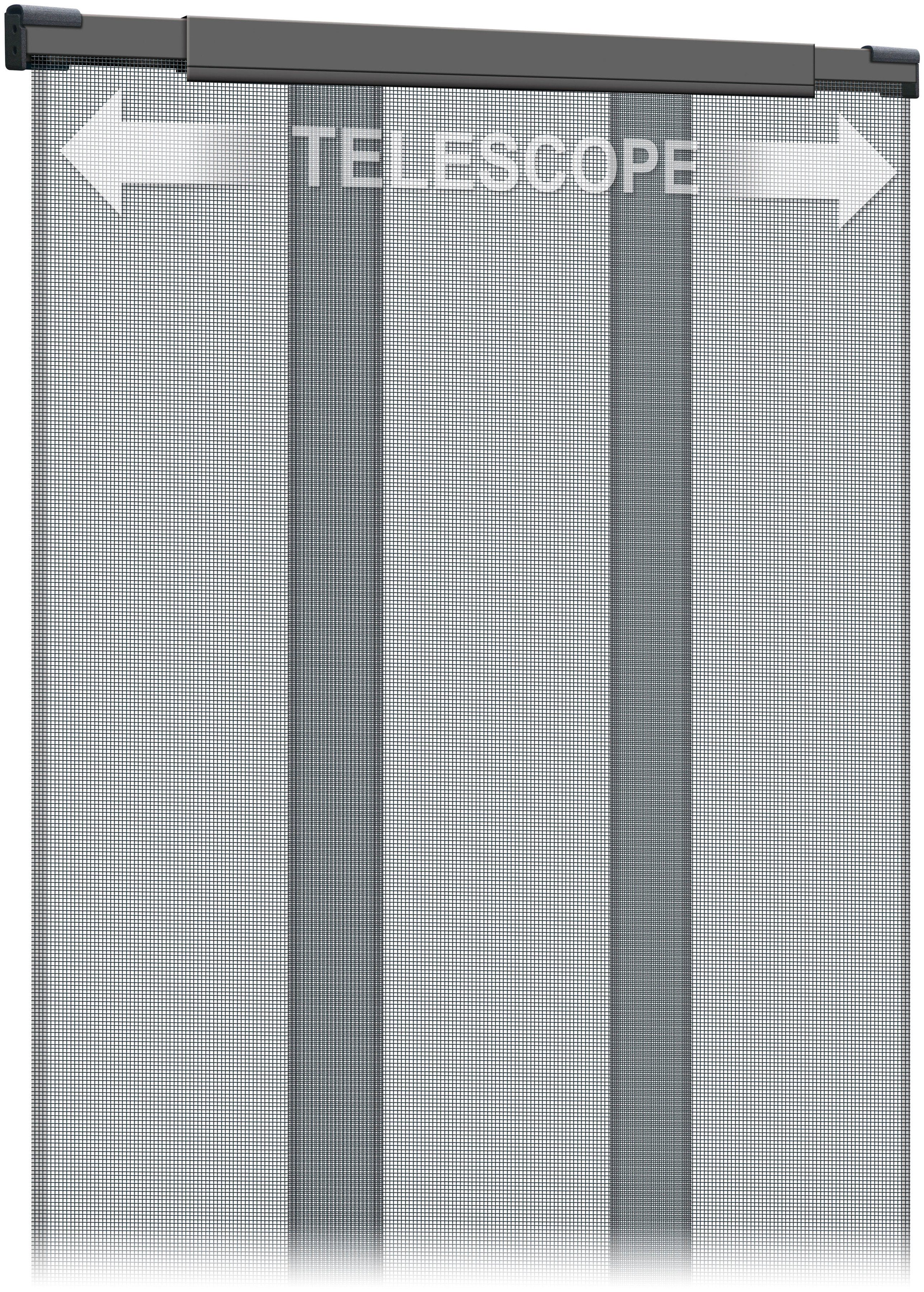 SCHELLENBERG Insektenschutz-Vorhang Telescope, für Balkontür und  Terrassentür, Fliegengitter aus Fiberglas, 70-95 x 220 cm, anthrazit, 50653