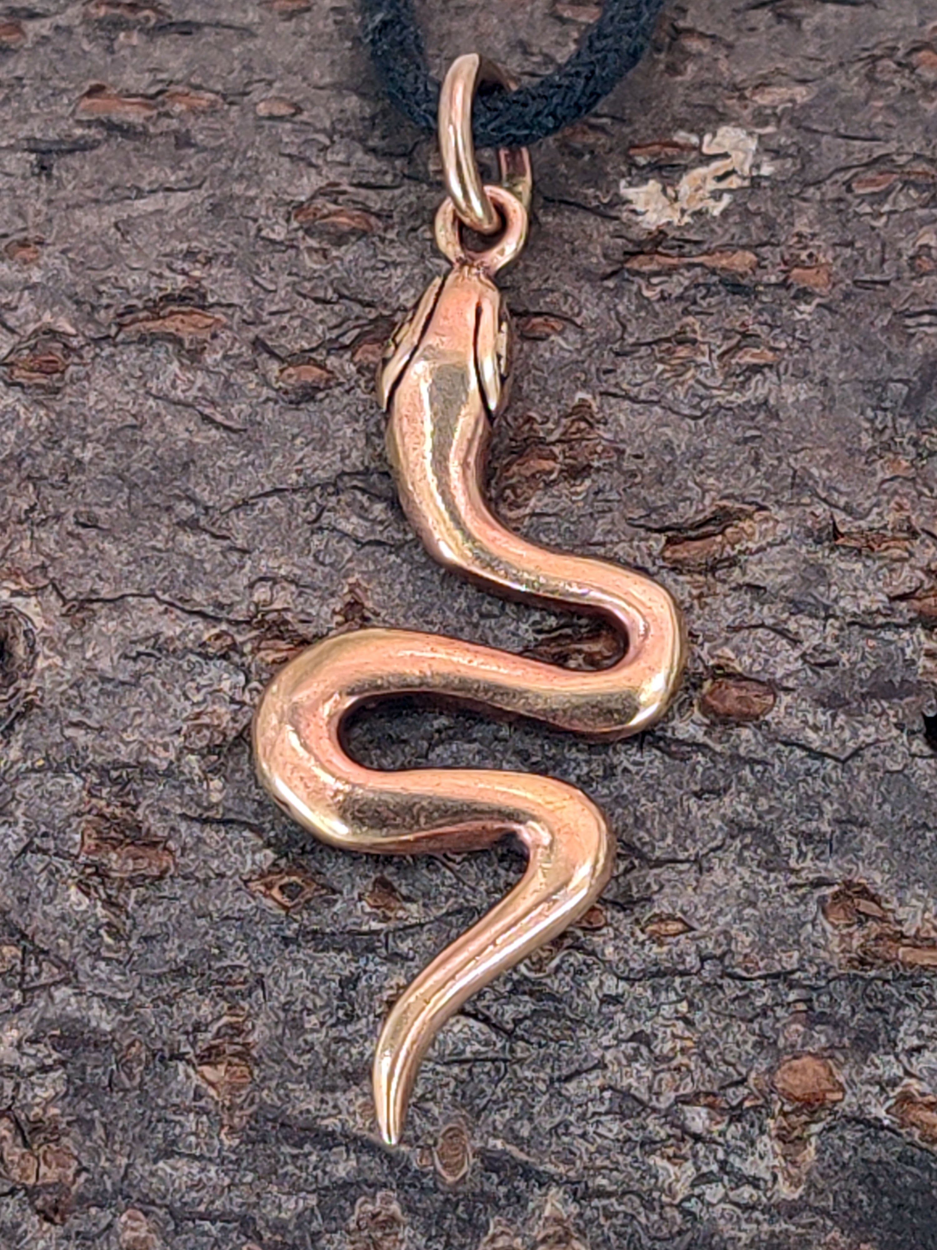 Bronze Gothic chlangen Kettenanhänger Snake of Leather Metal Anhänger Kiss Schlange Kette