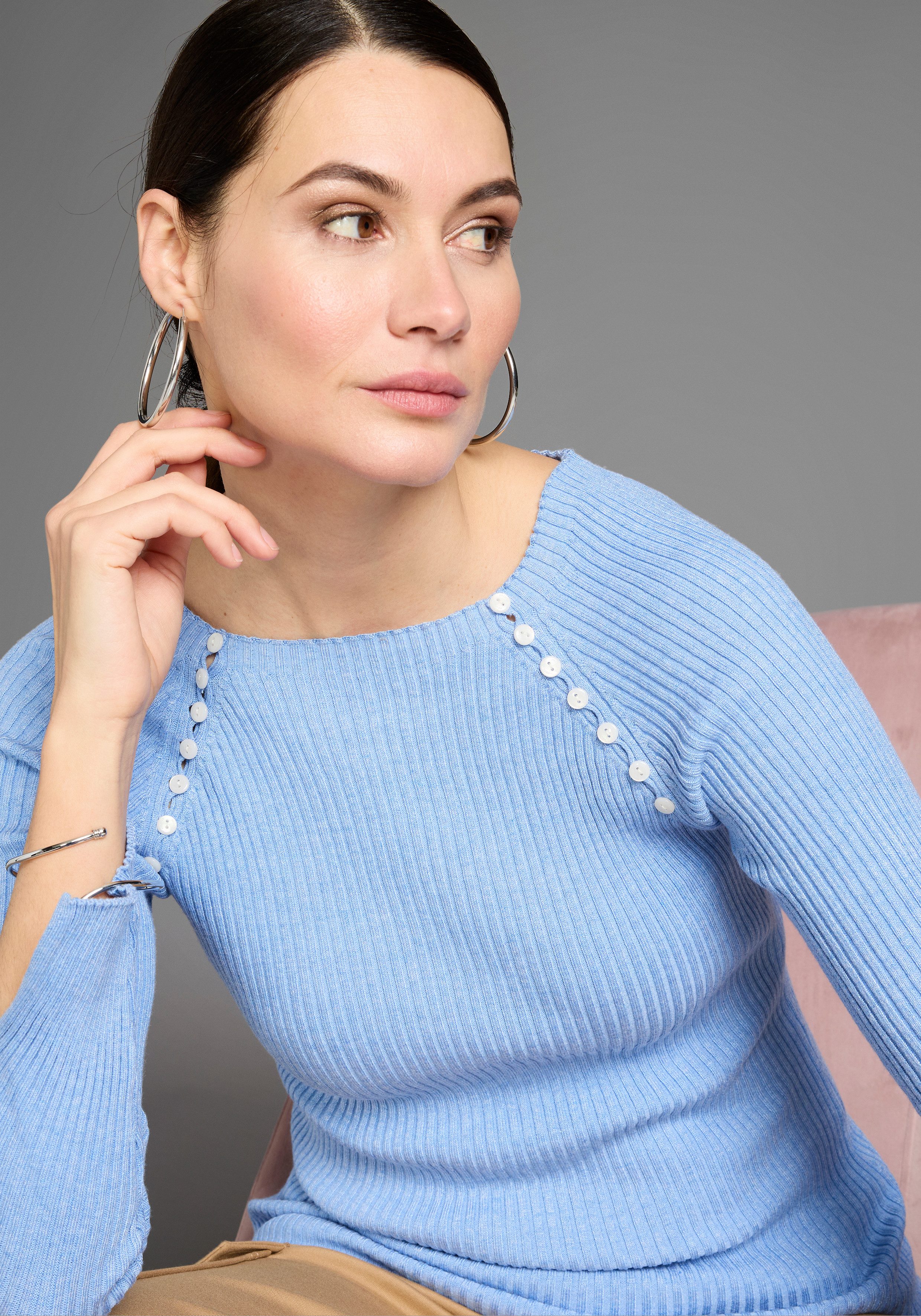 HECHTER PARIS Strickpullover mit stilvollen Knopfleisten günstig online kaufen