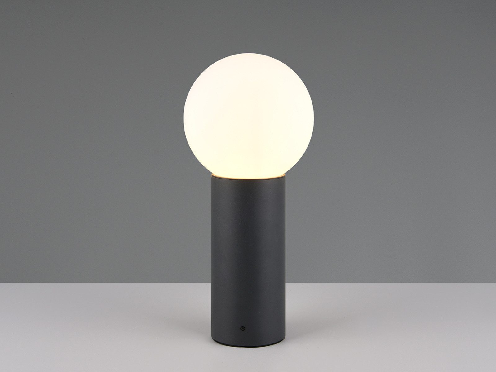 TRIO Leuchten LED Sockelleuchte mit Glaskugel, Höhe 40cm, LED wechselbar, warmweiß, Außen-licht Pollerleuchte Gartenbeleuchtung mit Strom im Retro Design