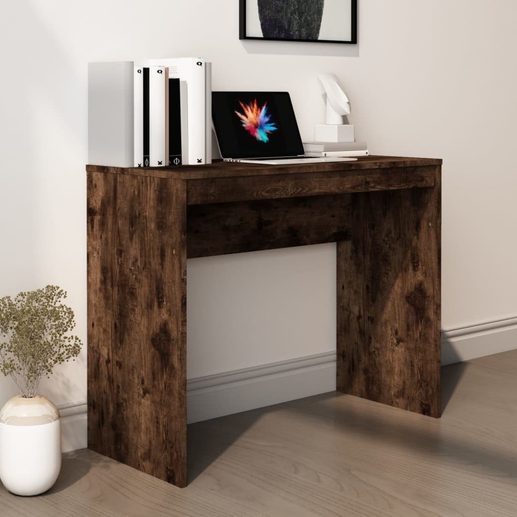 furnicato Schreibtisch 90 x 40 x 72 cm Räuchereiche (1-St), Feuchtigkeitsbeständiger Computertisch für kleine Büros und Wohnheime