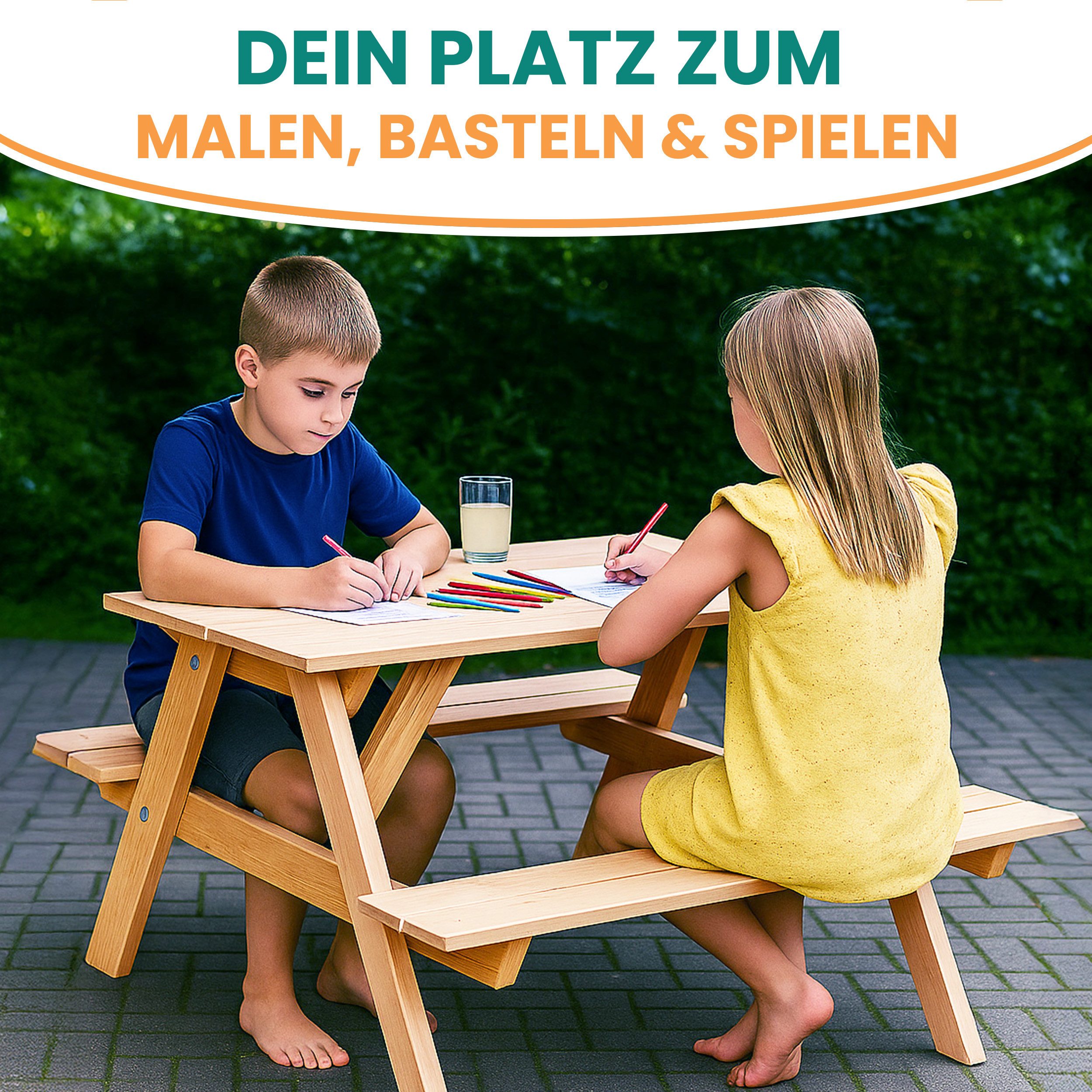 Gartenpirat Garten-Kindersitzgruppe Picknicktisch mit 2 Bänken günstig online kaufen