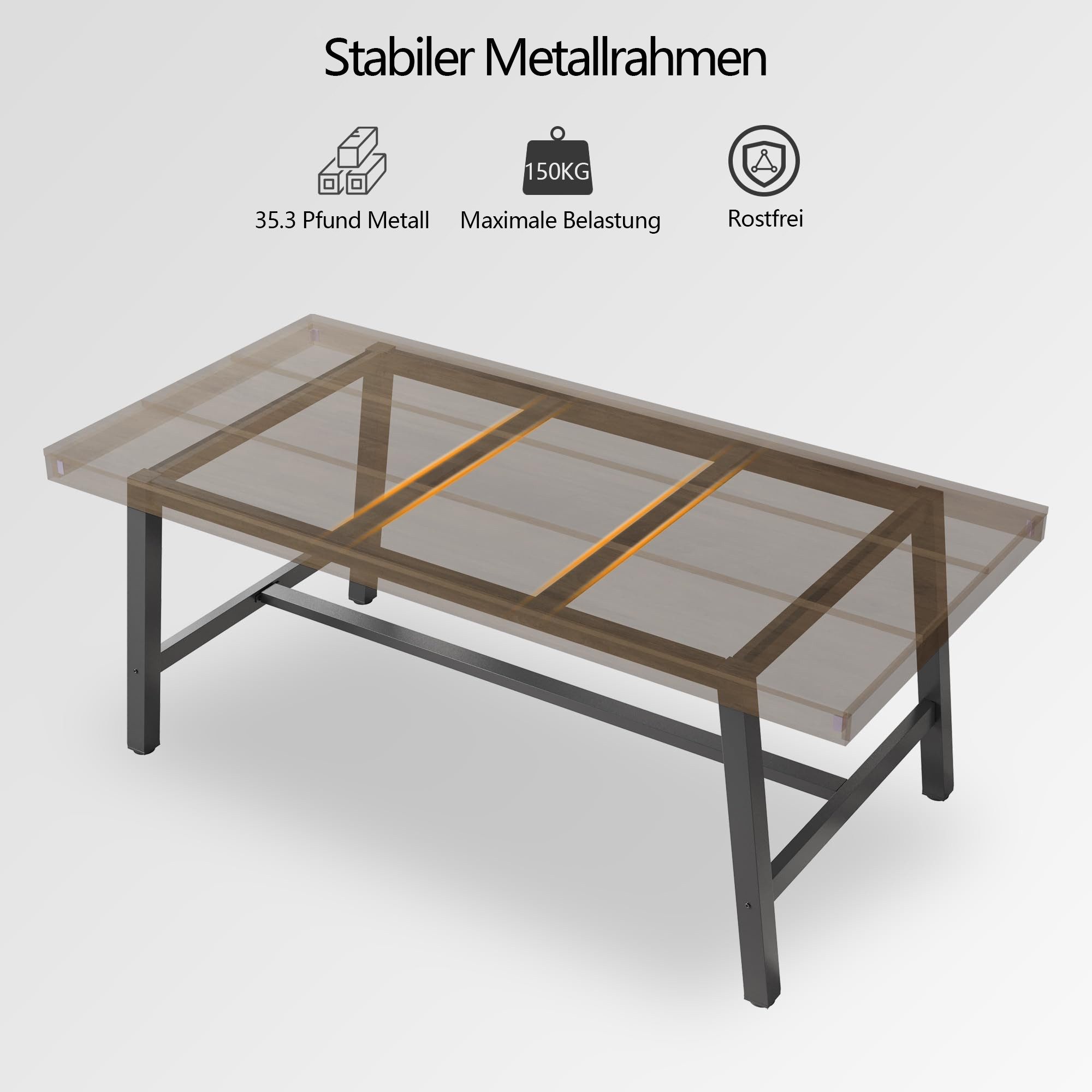 GarveeMore Esstisch Großer rechteckiger Esstisch für 6 bis 8 Personen günstig online kaufen