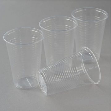 Einwegbecher 1000 Stück Trinkbecher (7,03 cm), transparent, 200 ml Kunststoff, Ausschankbecher Kaltgetränkebecher Partybecher