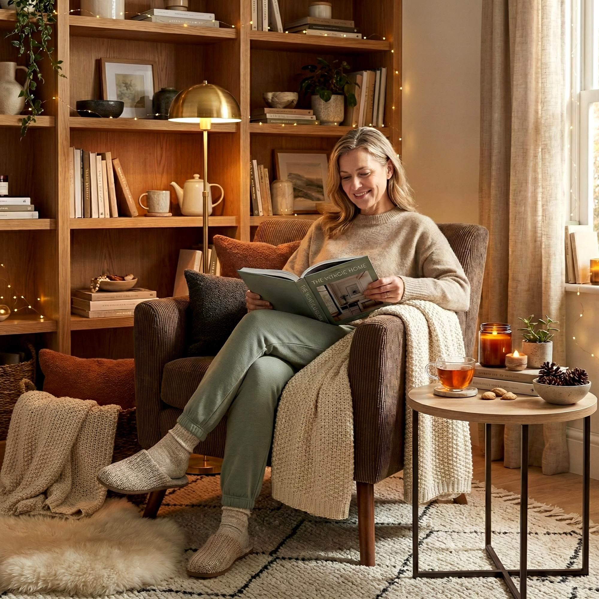 CLP Loungesessel Kioni (1er), Cordbezug, Kautschukholz, bis 150 kg belastbar